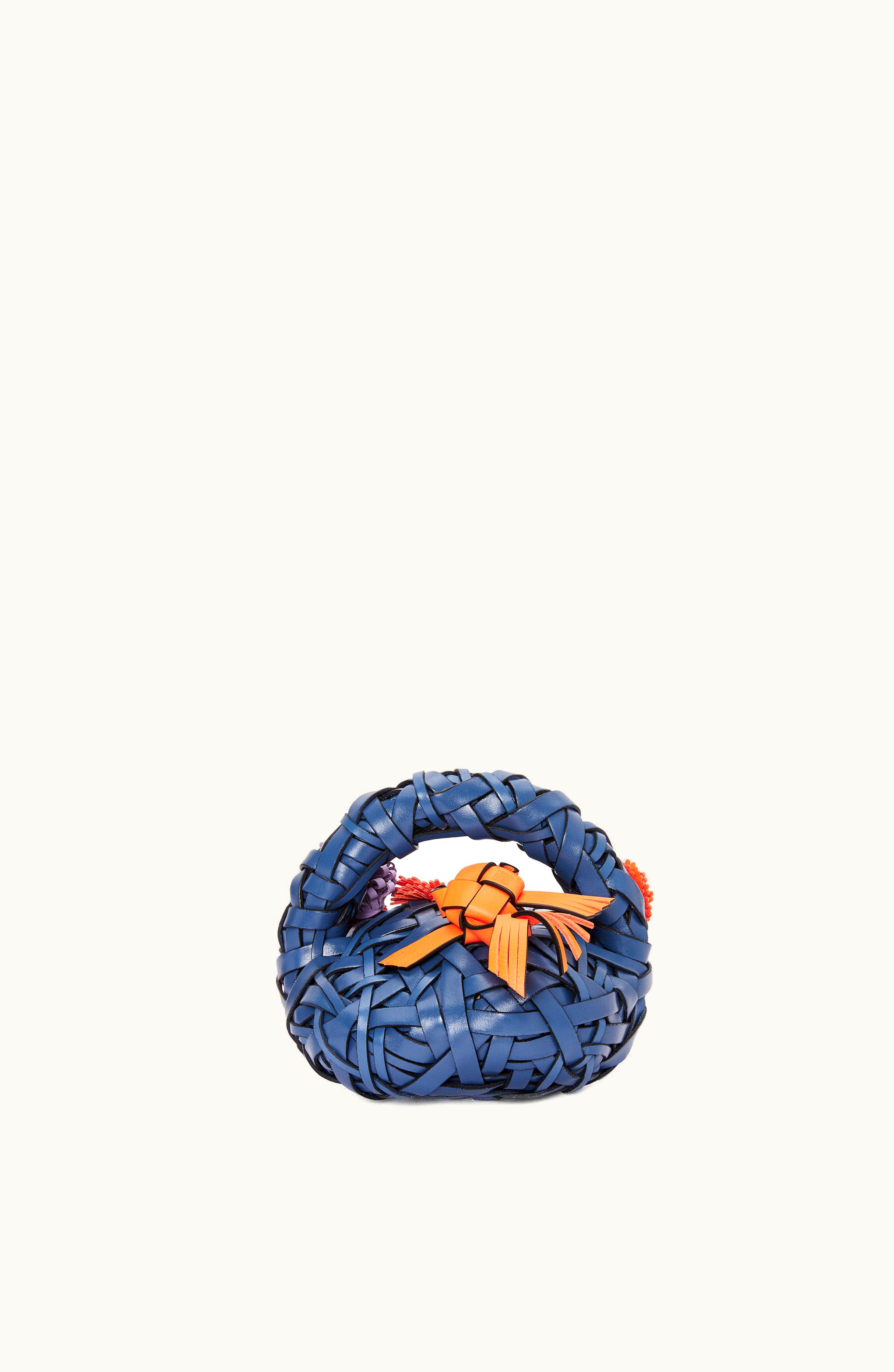 Loewe Loewe Flower Door Stop In Stone And Calfskin Varsity Blue