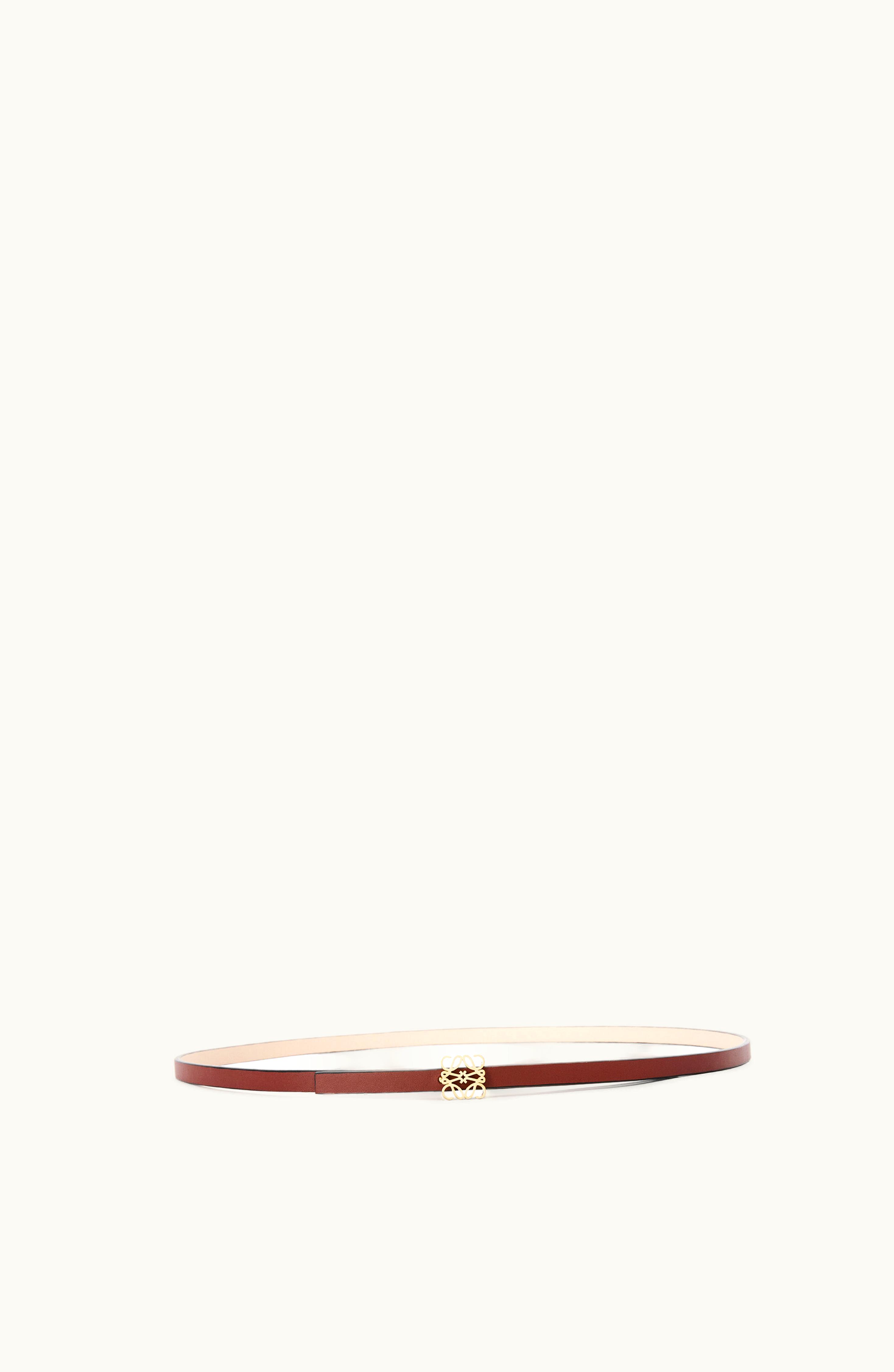 Loewe Loewe Anagram Skinny Belt in Smooth Calfskin Tile Red
