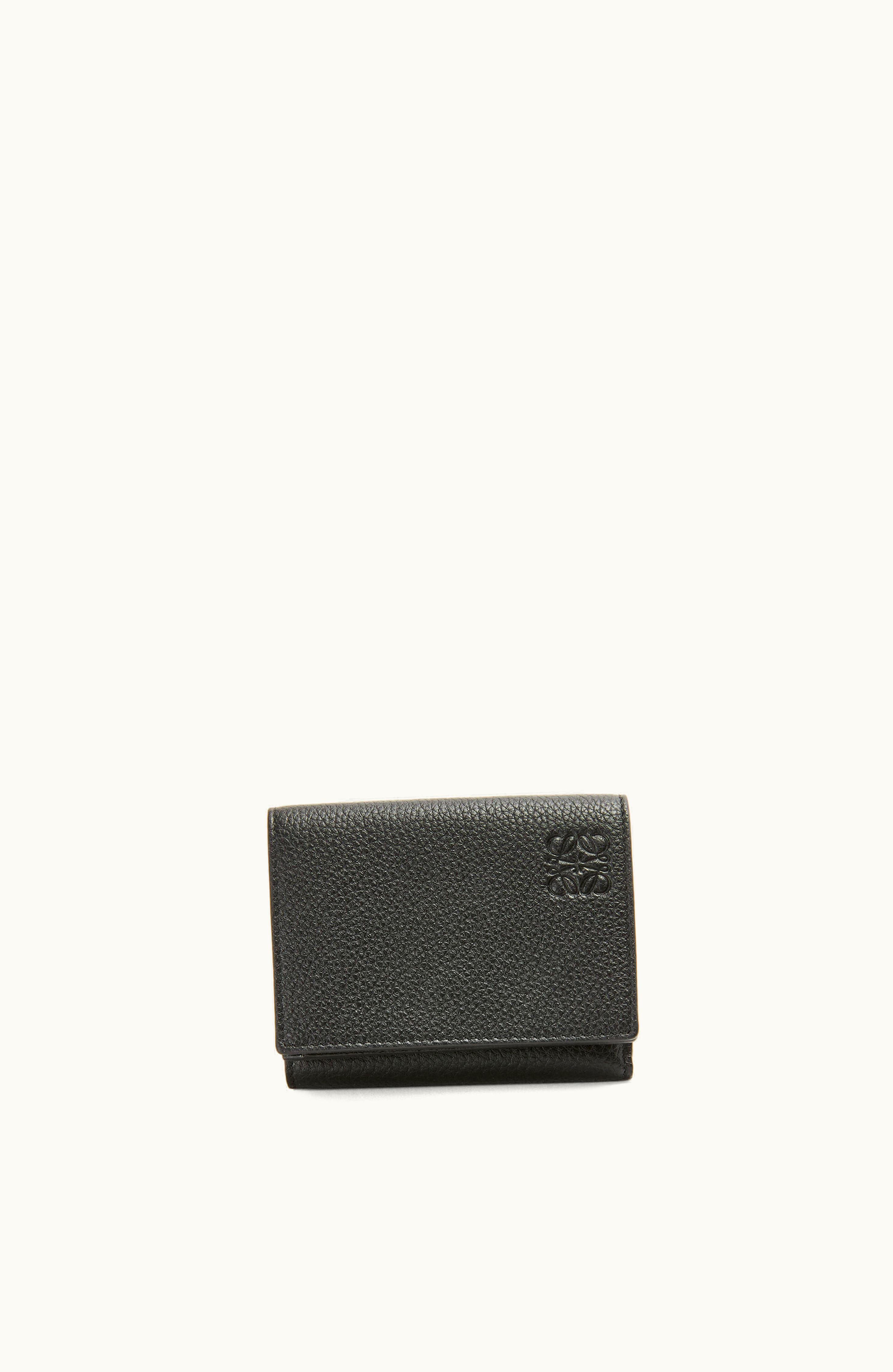 Loewe Loewe Trifold Wallet In Soft Grained Calfskin Black