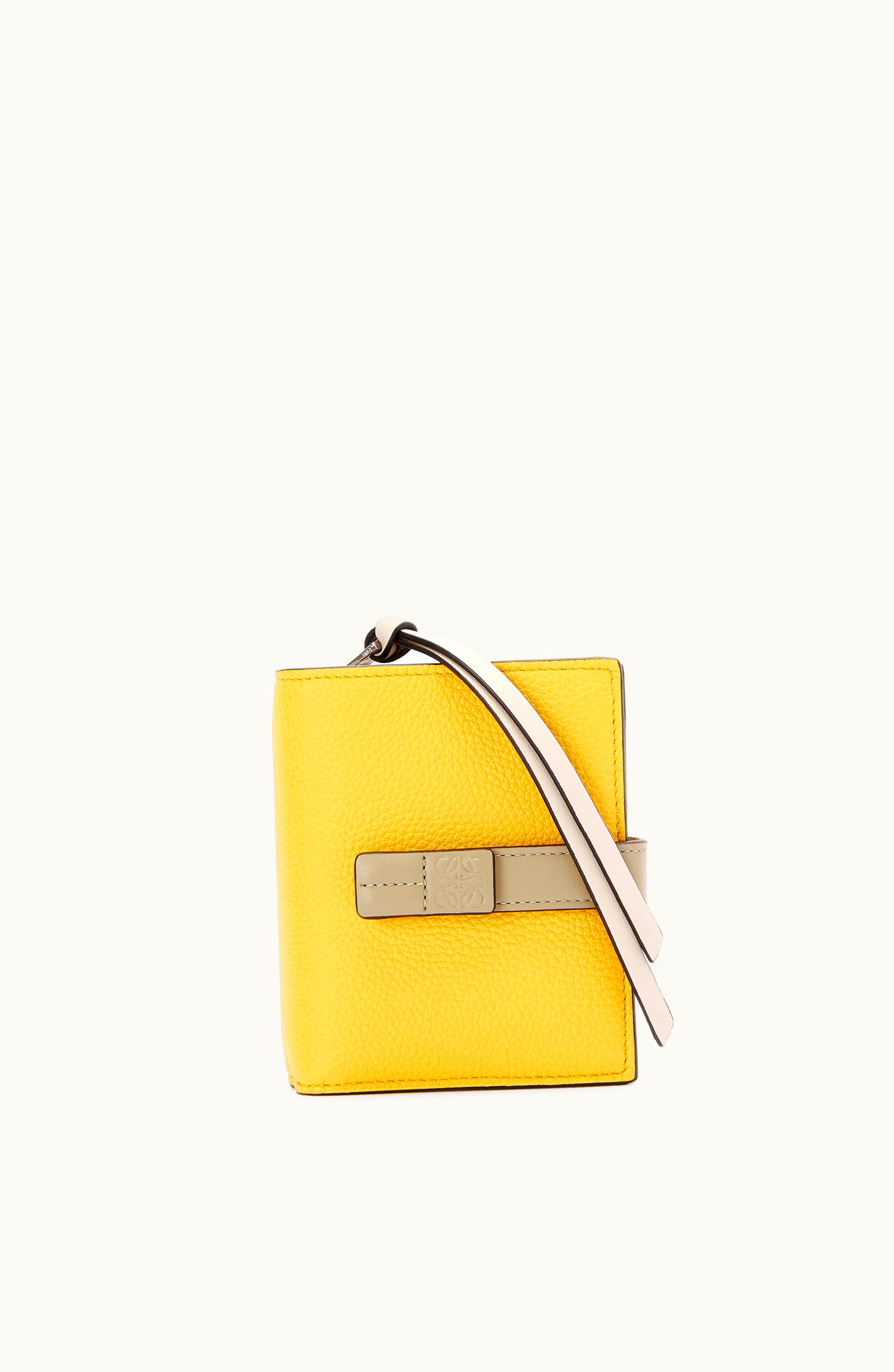 Loewe Loewe Compact Zip Wallet In Soft Grained Calfskin Yellow / Clay Green