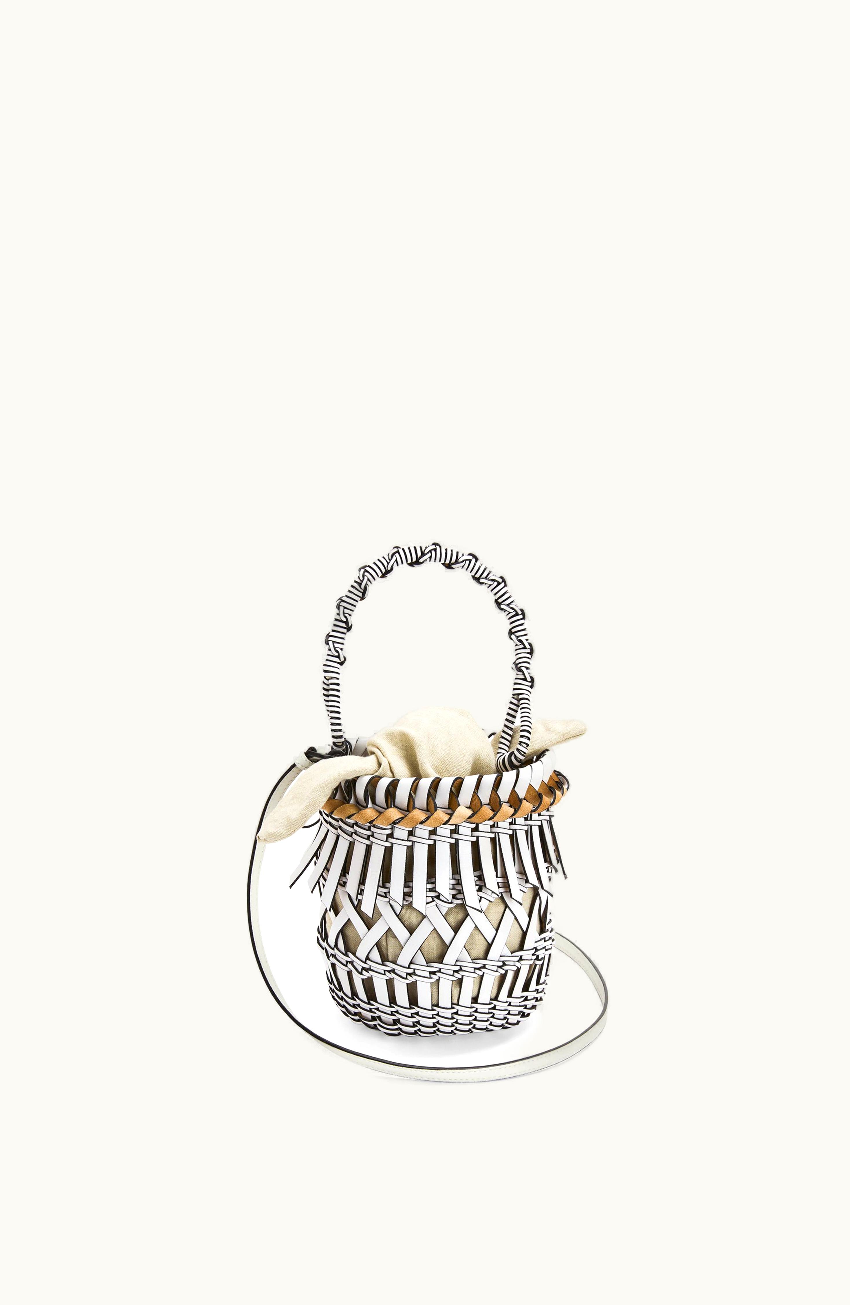 Loewe Loewe Small Fringes Bucket Bag In Calfskin White