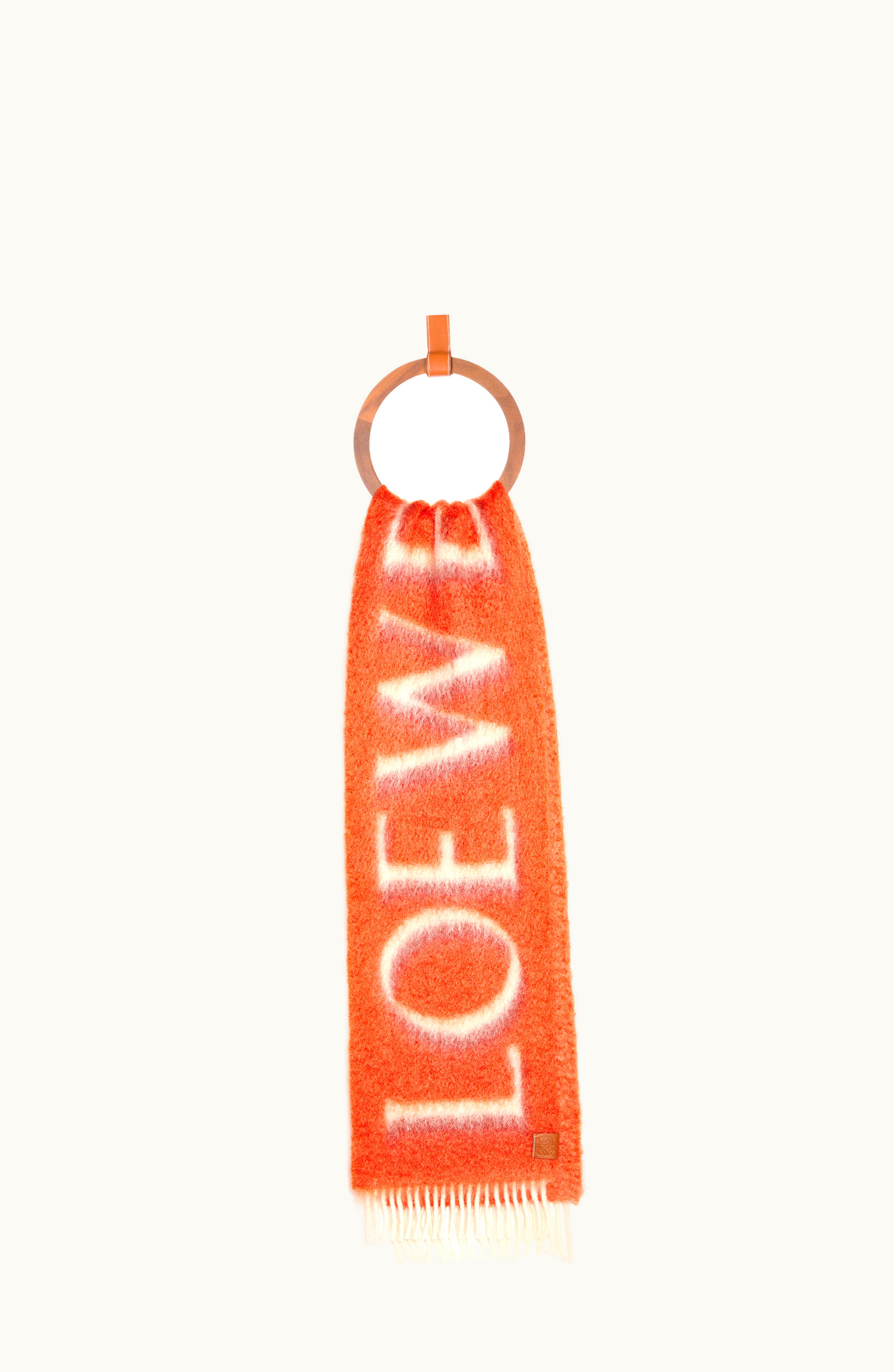 Loewe Loewe Scarf In Wool And Mohair Orange / Red