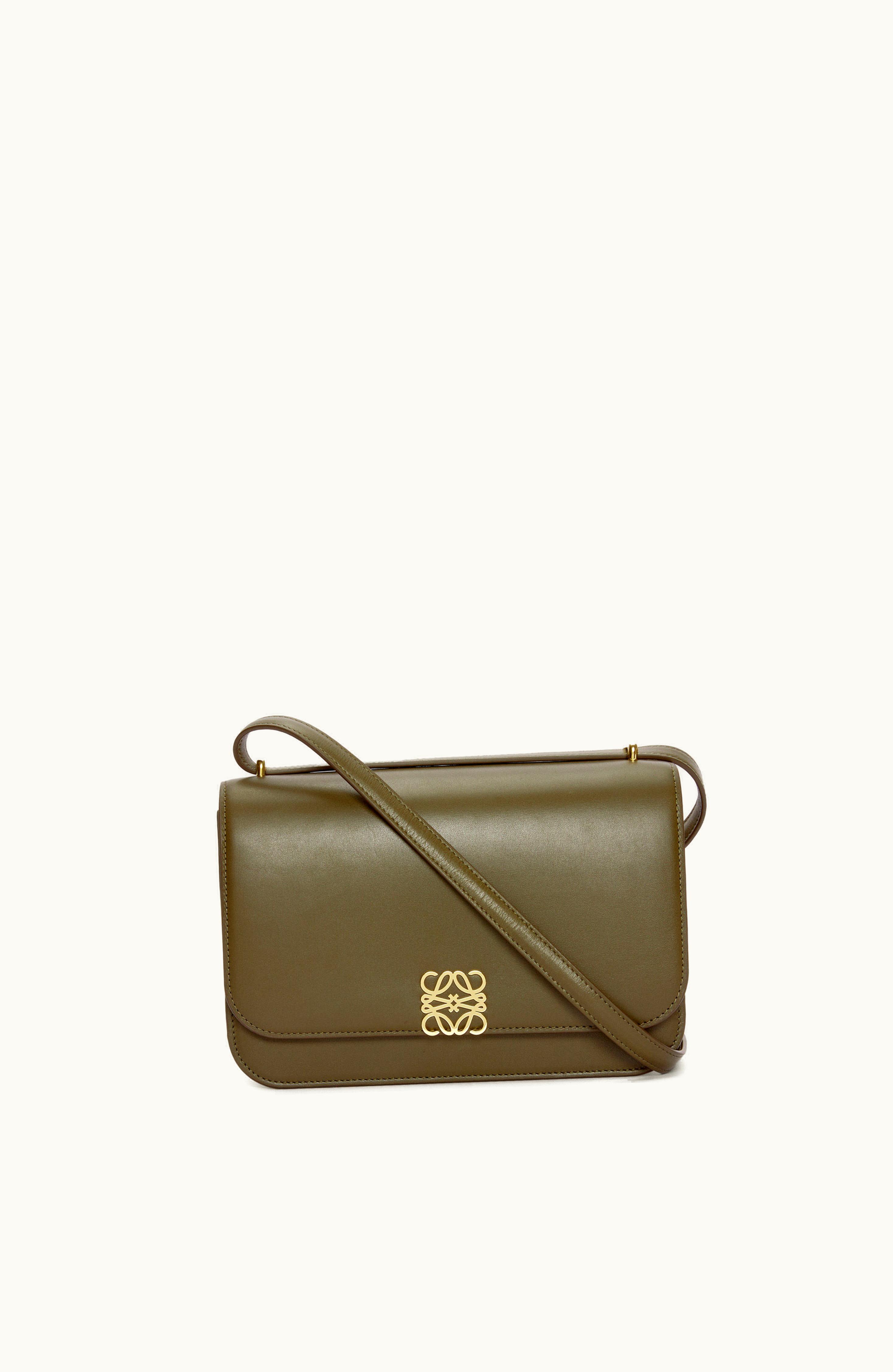 Loewe Loewe Goya Bag In Silk Calfskin Dark Khaki Green