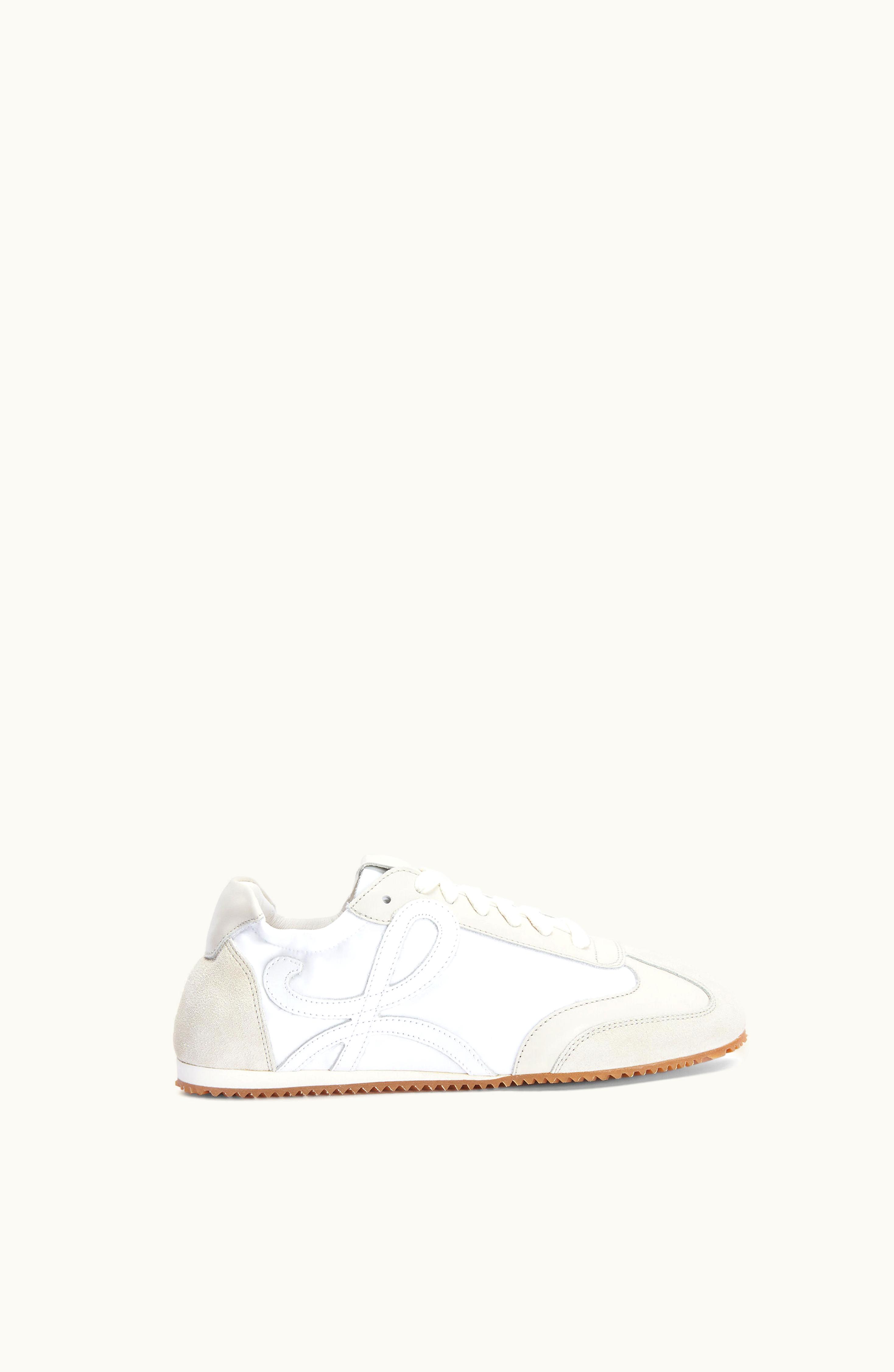 Loewe Loewe Ballet Runner Flex Sneaker in Nylon and Calfskin White