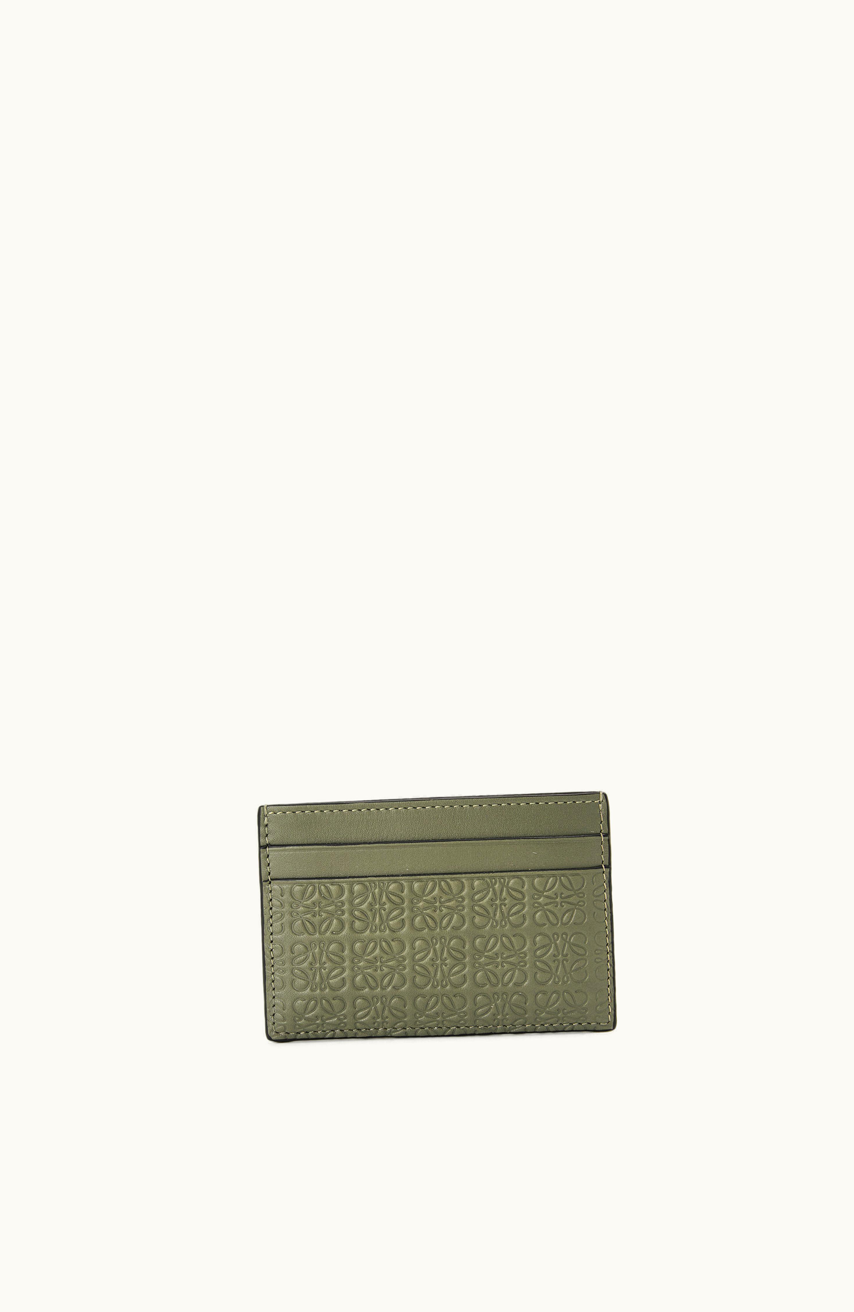 Loewe Loewe Repeat Plain Cardholder In Embossed Silk Calfskin Avocado Green