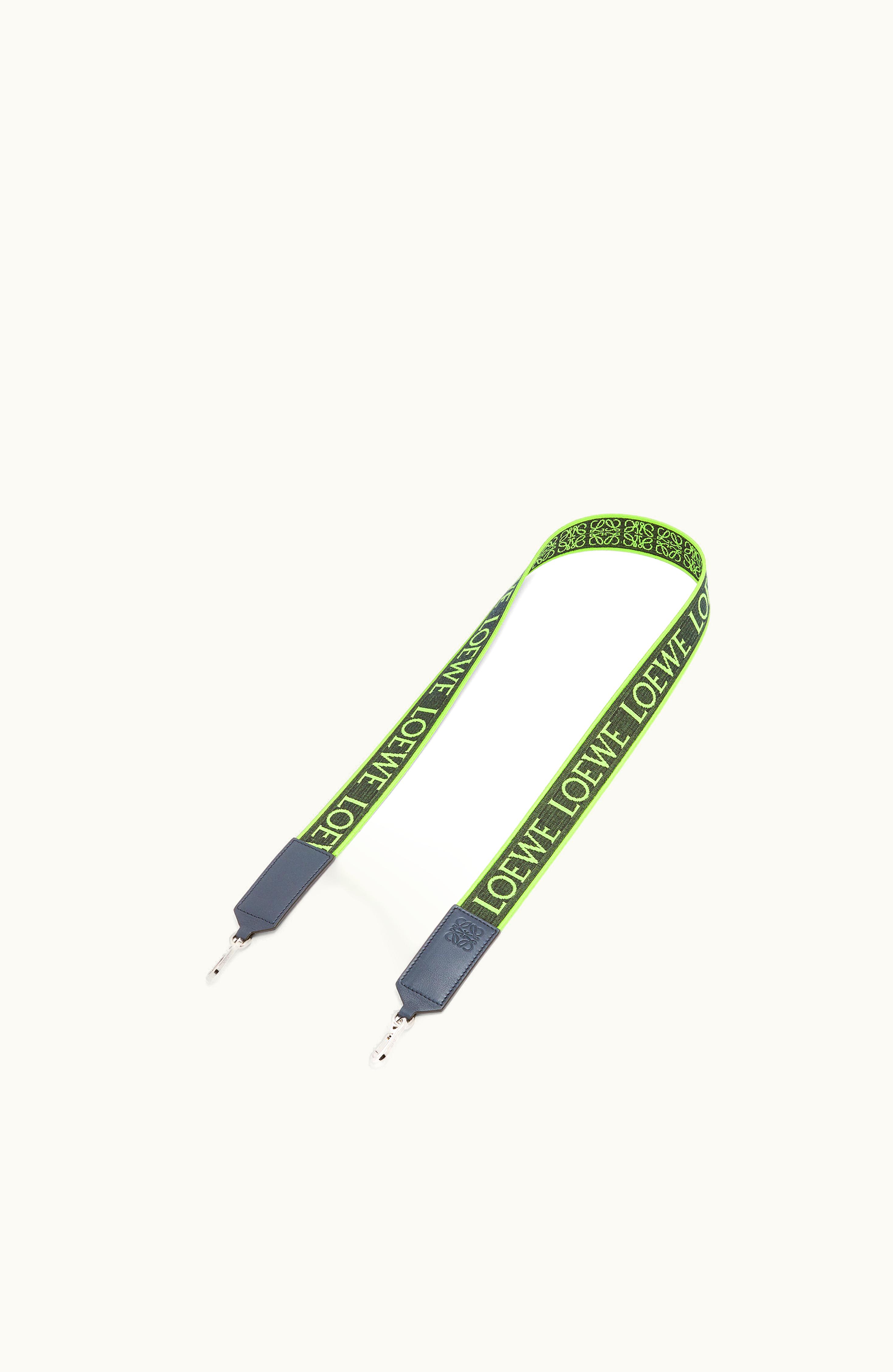 Loewe Loewe Anagram Strap In Jacquard And Calfskin Apple Green / Deep Navy