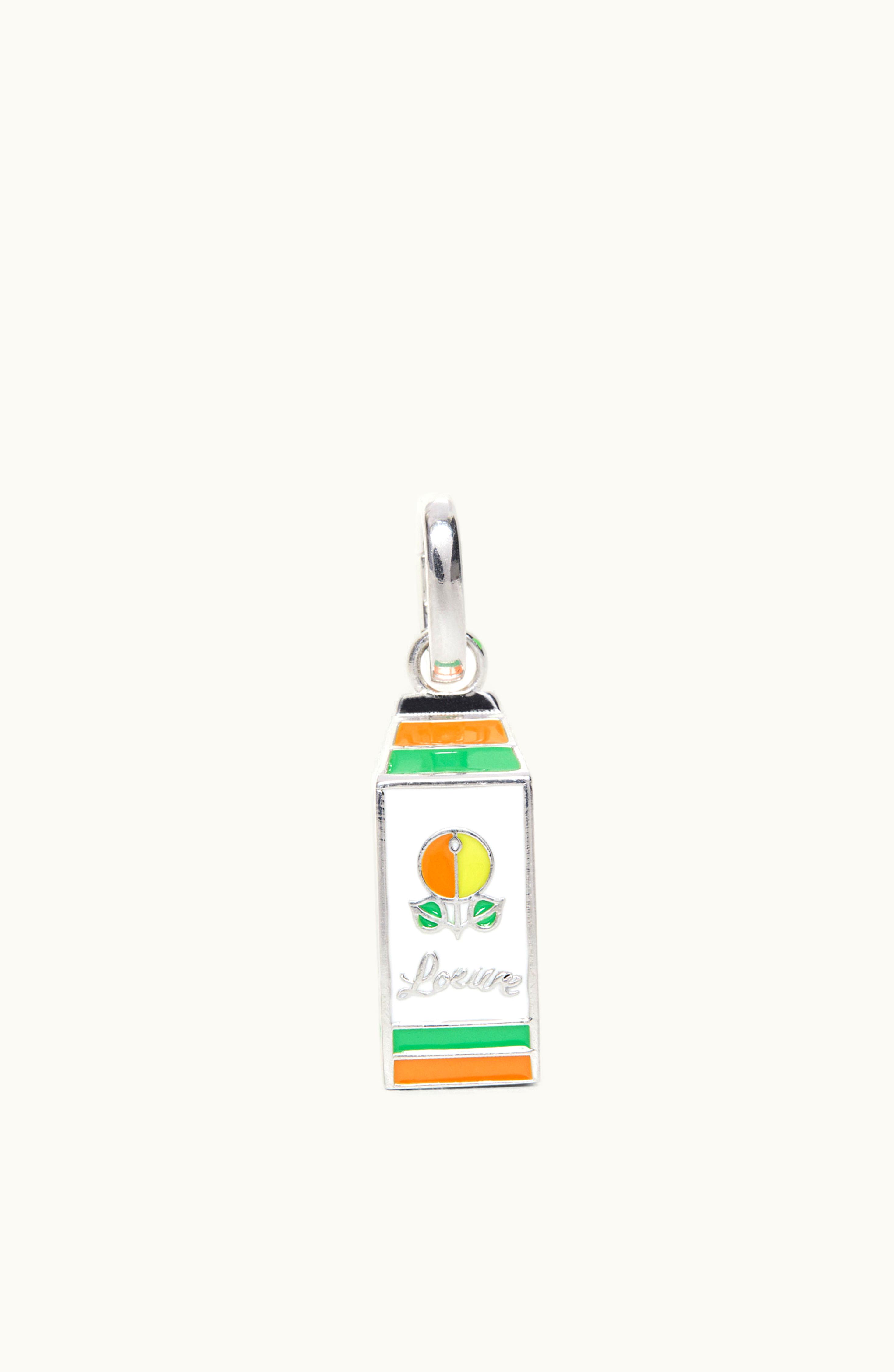Loewe Loewe Juice Box Charm In Sterling Silver And Enamel Silver
