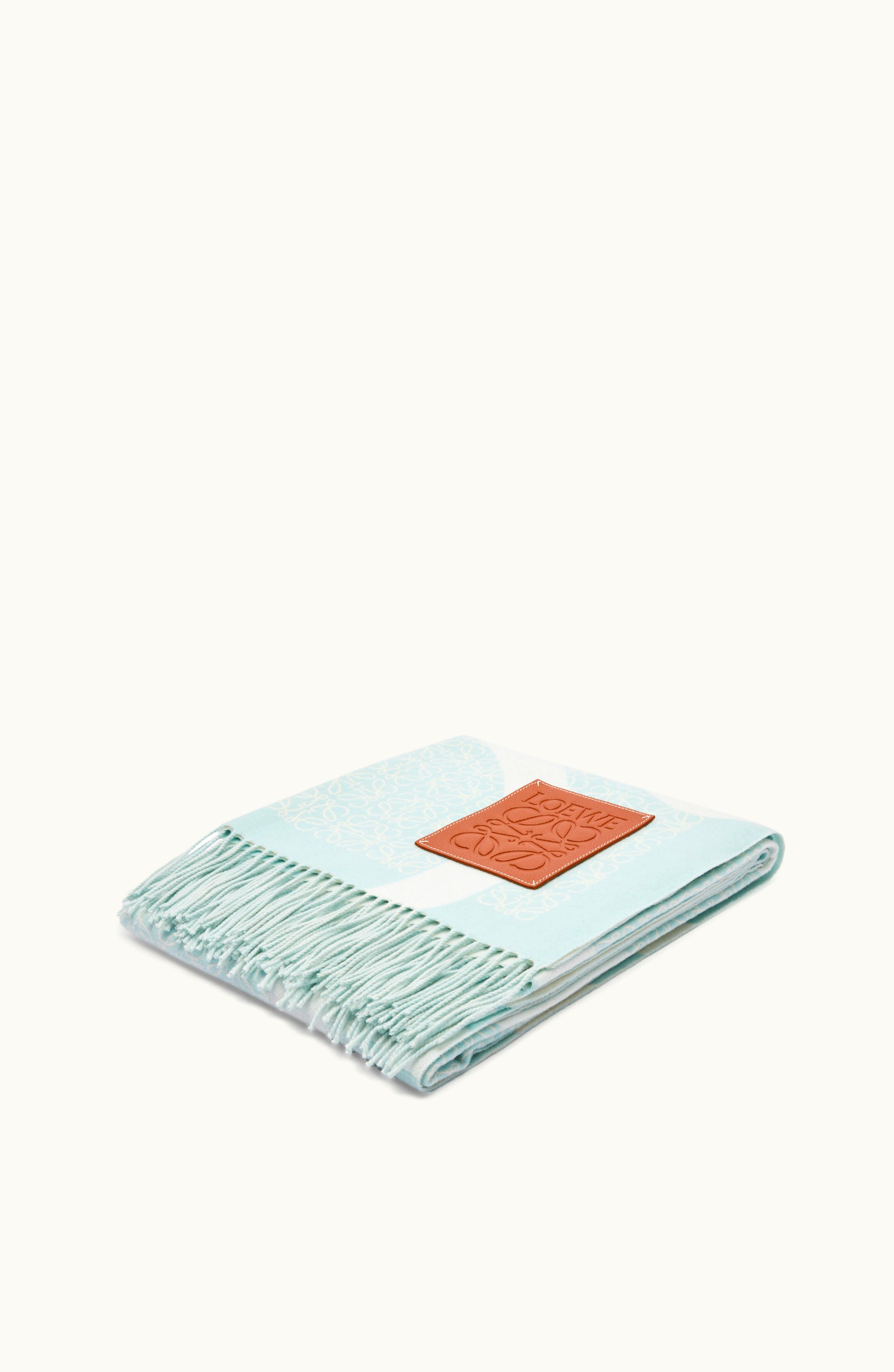 Loewe Loewe Anagram Blanket In Wool Pale Celadon Glaze