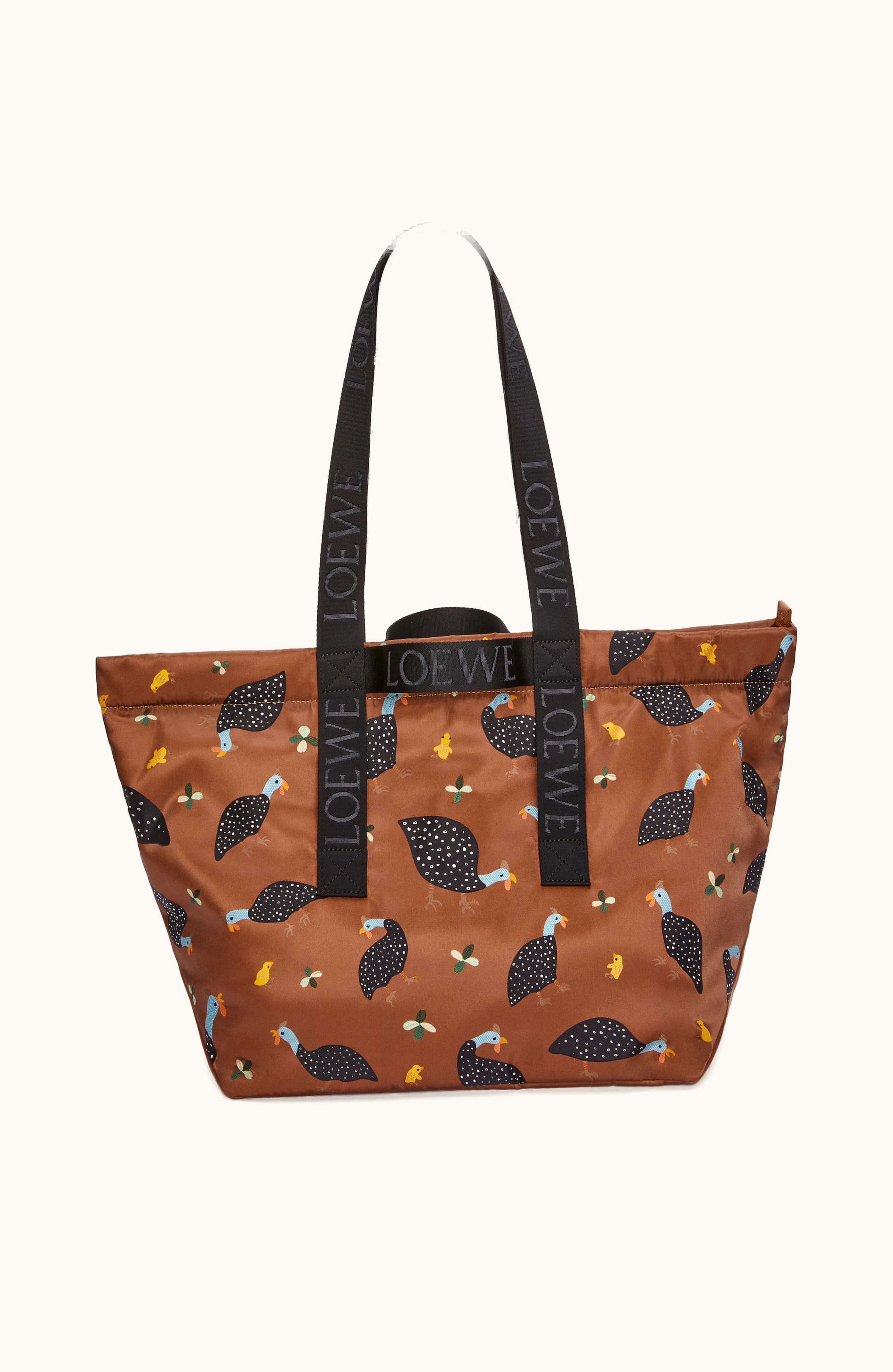 Loewe Loewe Guinea Fowl Fold Shopper In Nylon Pecan