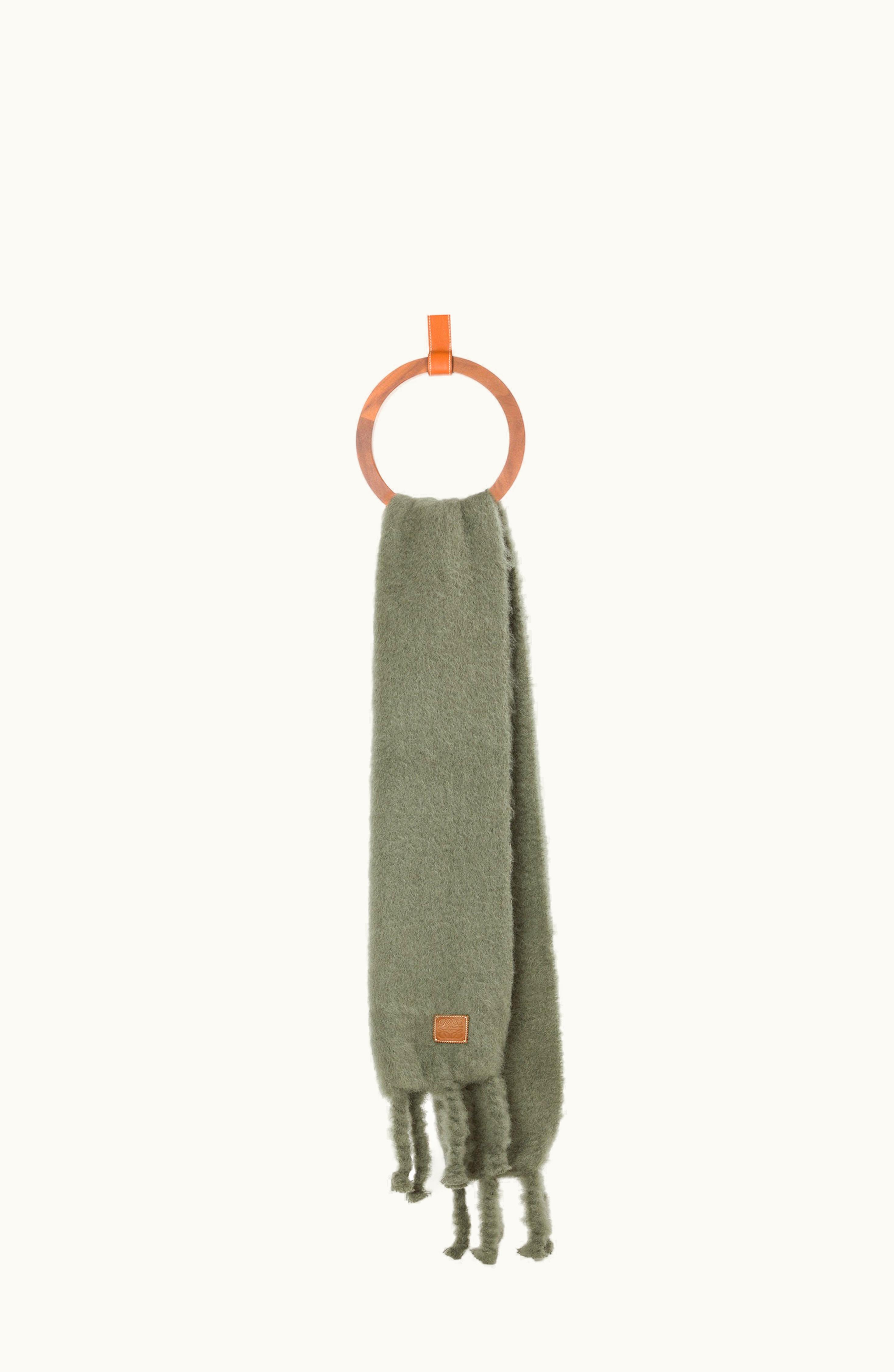 Loewe Loewe Scarf In Mohair And Wool Dusty Olive