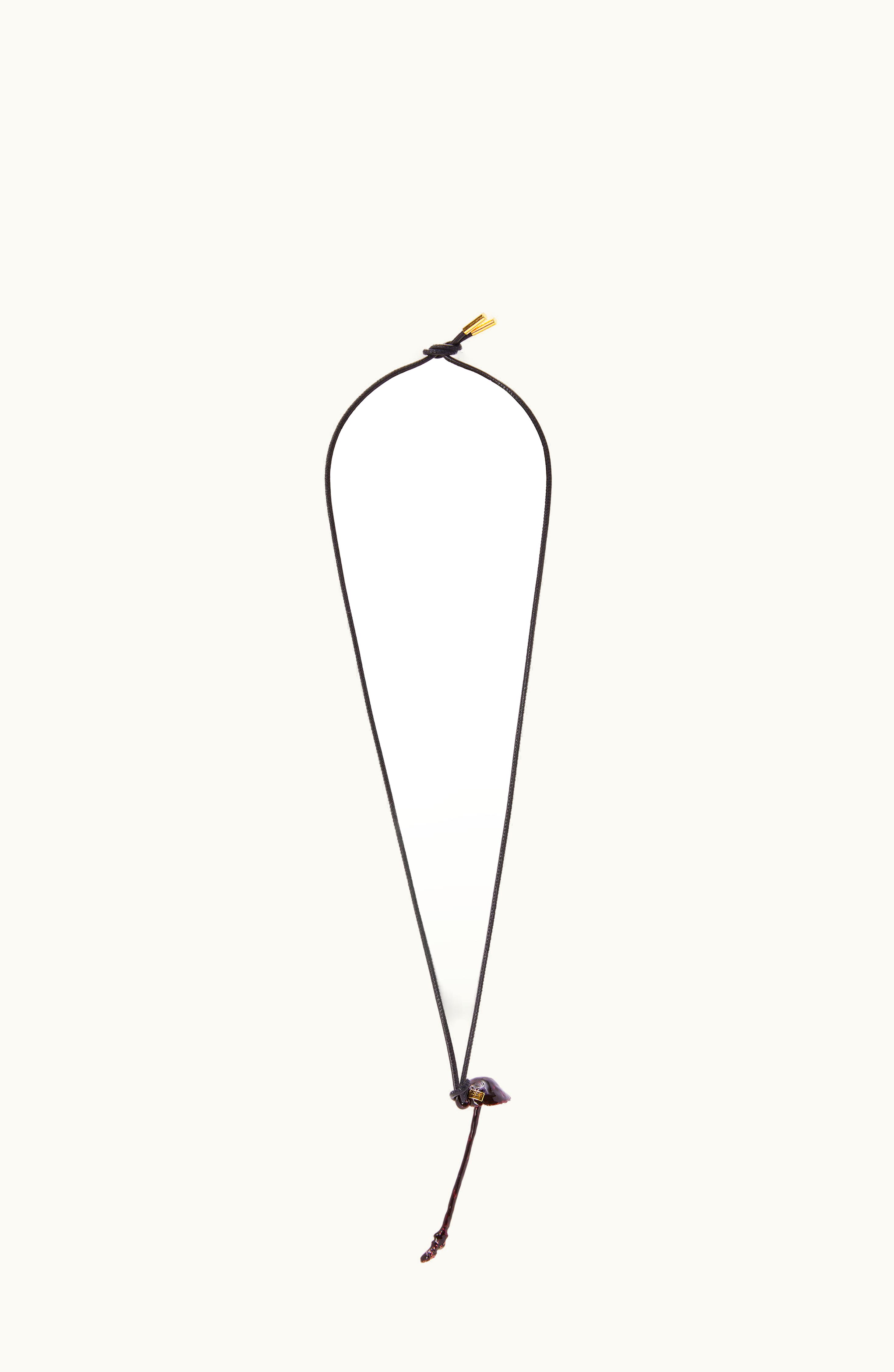 Loewe Loewe Mushroom Pendant In Brass And Enamel Dark Purple