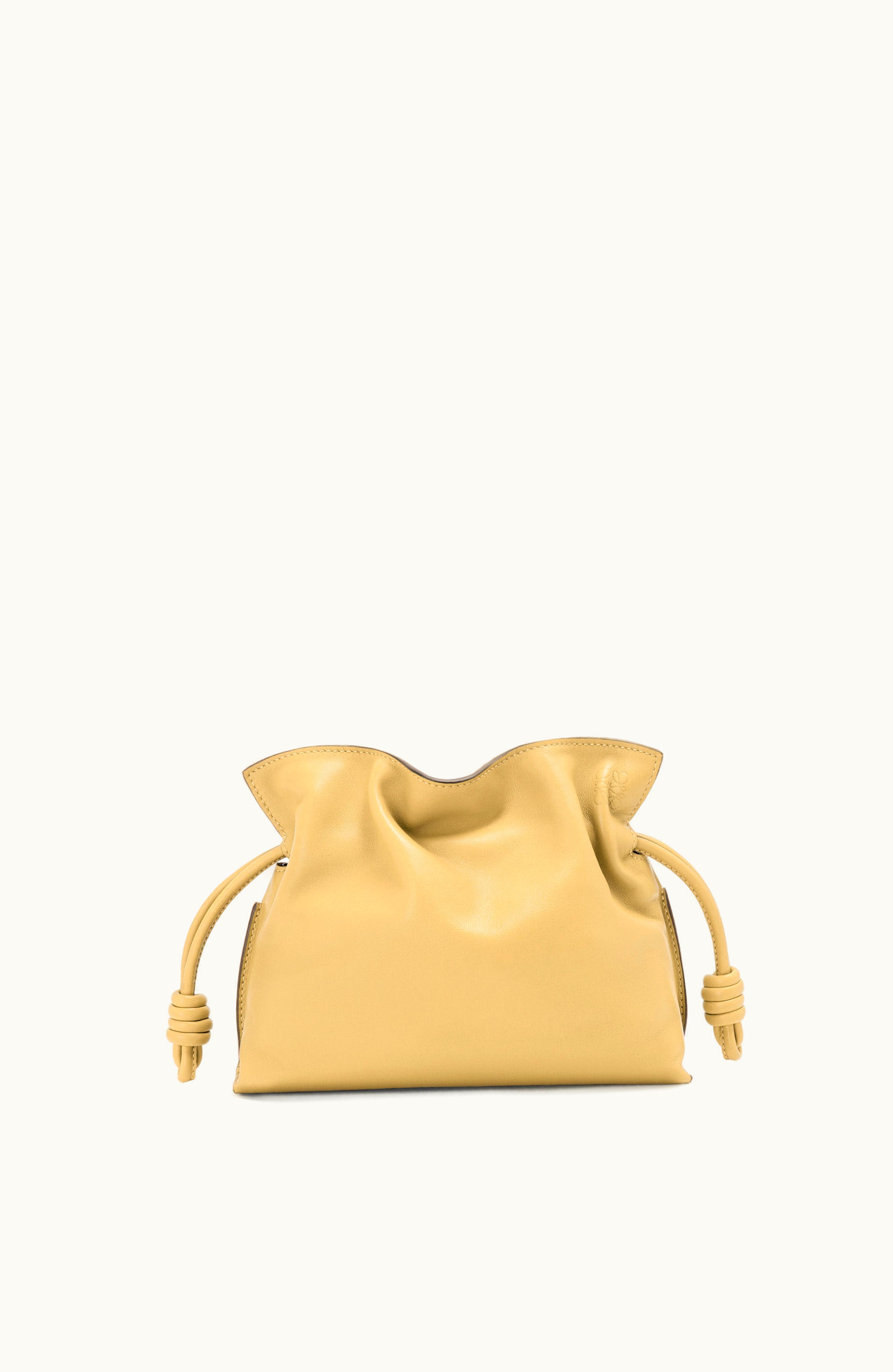 Loewe Loewe Mini Flamenco Clutch In Nappa Calfskin Dark Butter