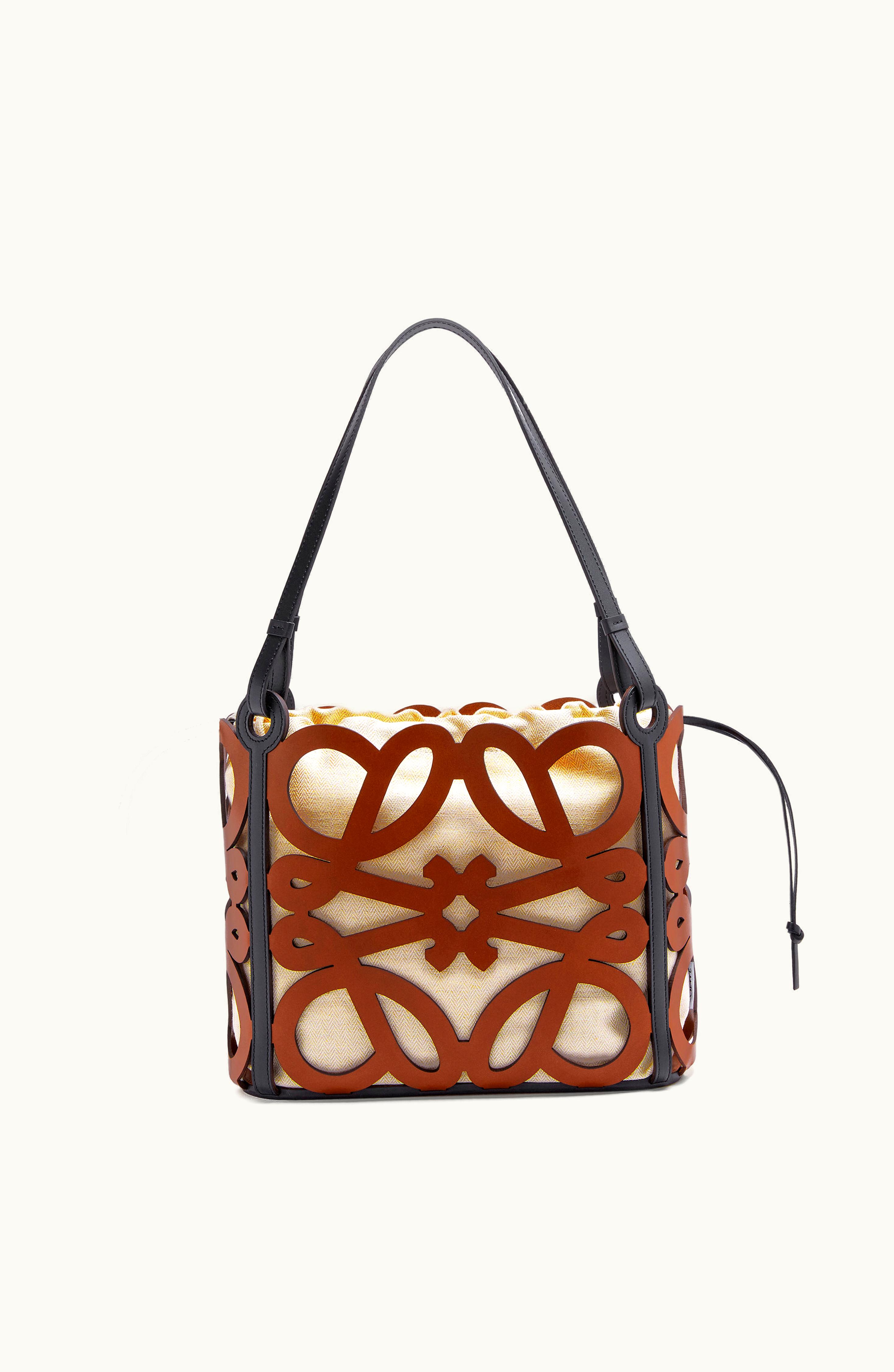 Loewe Loewe Small Anagram cut-out Tote In Calfskin Tan