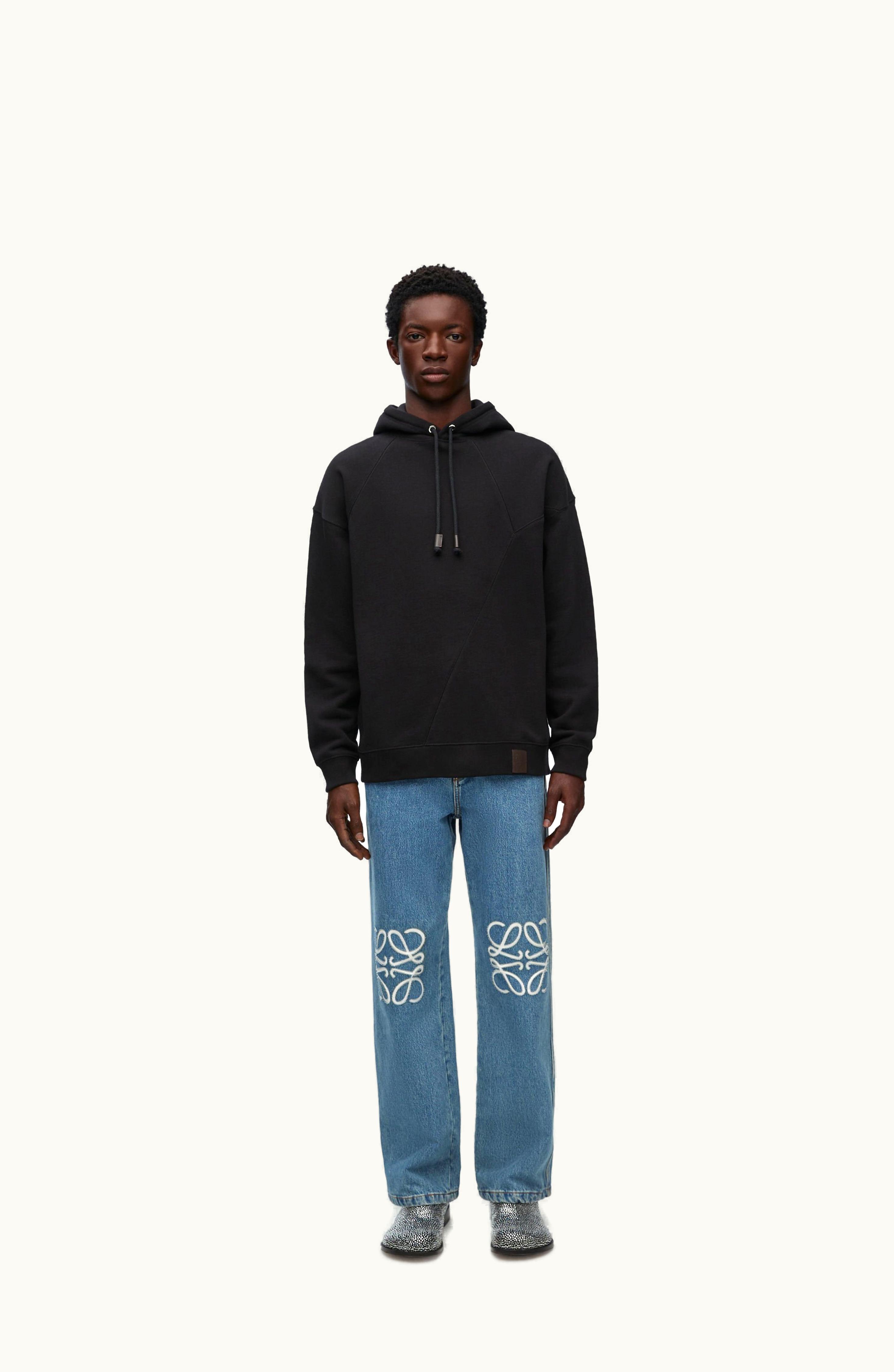 Loewe Loewe Puzzle Relaxed Fit Hoodie In Cotton Black