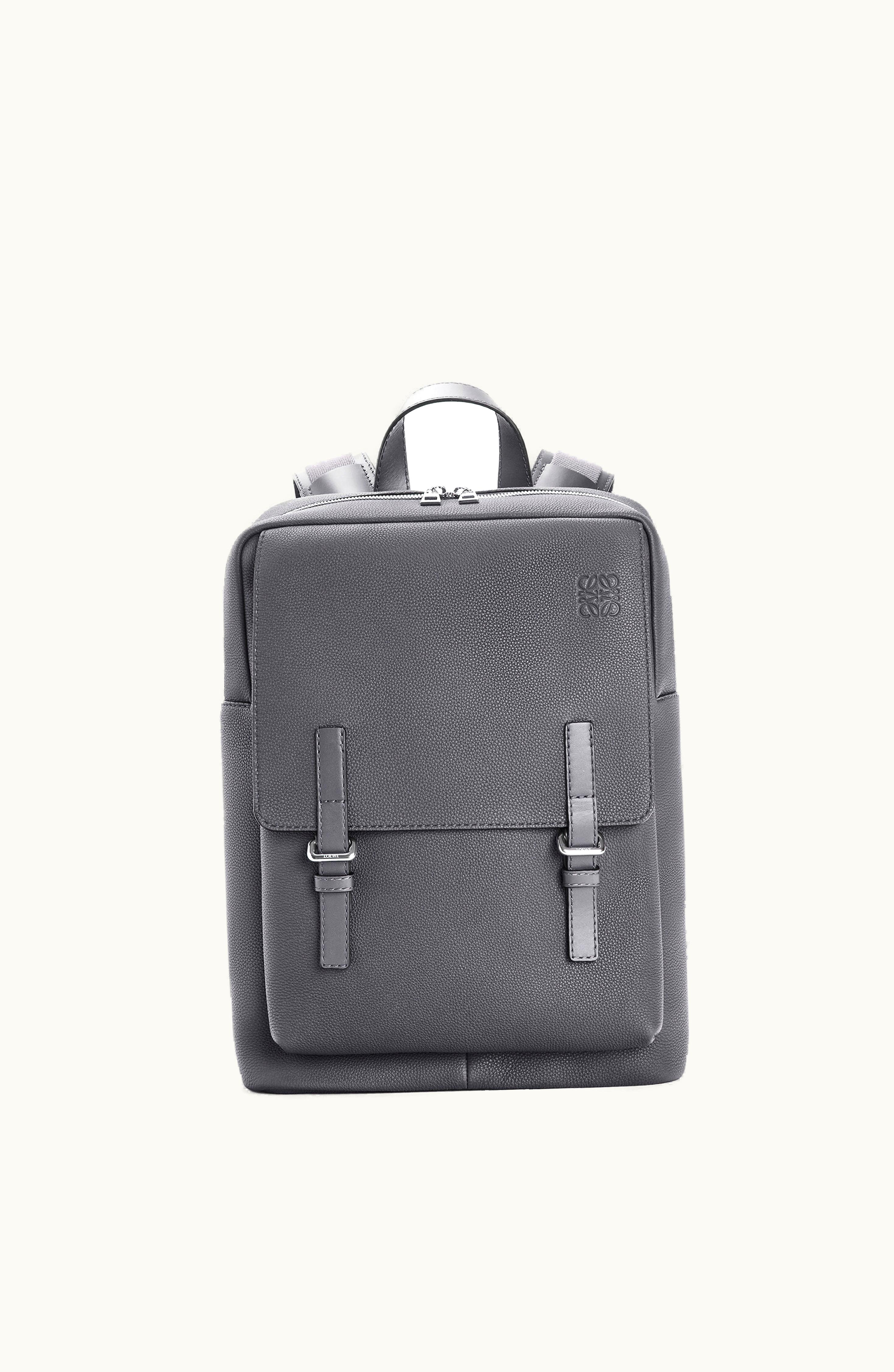 Loewe Loewe Military Backpack In Soft Grained Calfskin Anthracite