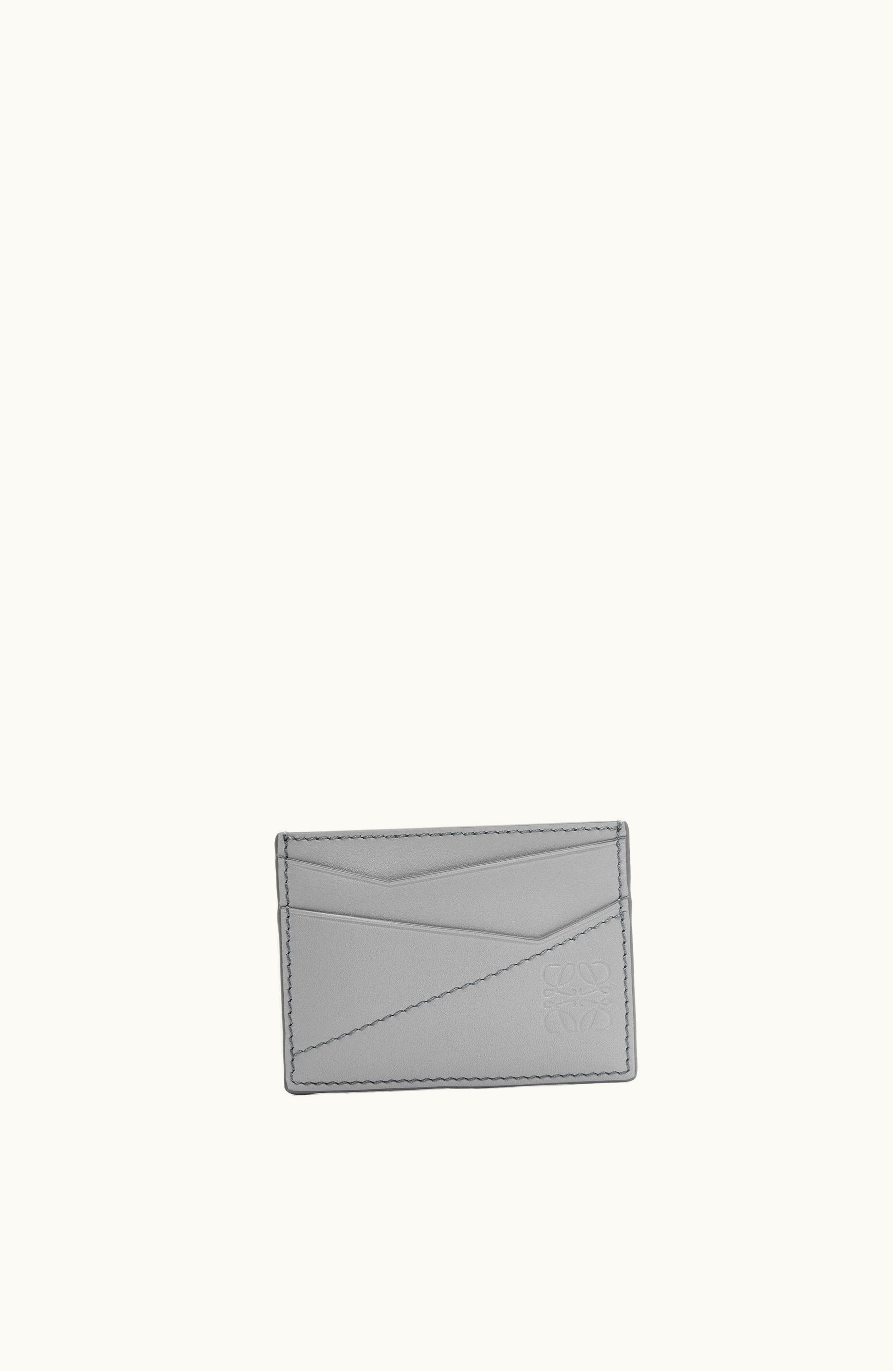 Loewe Loewe Puzzle Stitches Plain Cardholder In Smooth Calfskin Asphalt Grey