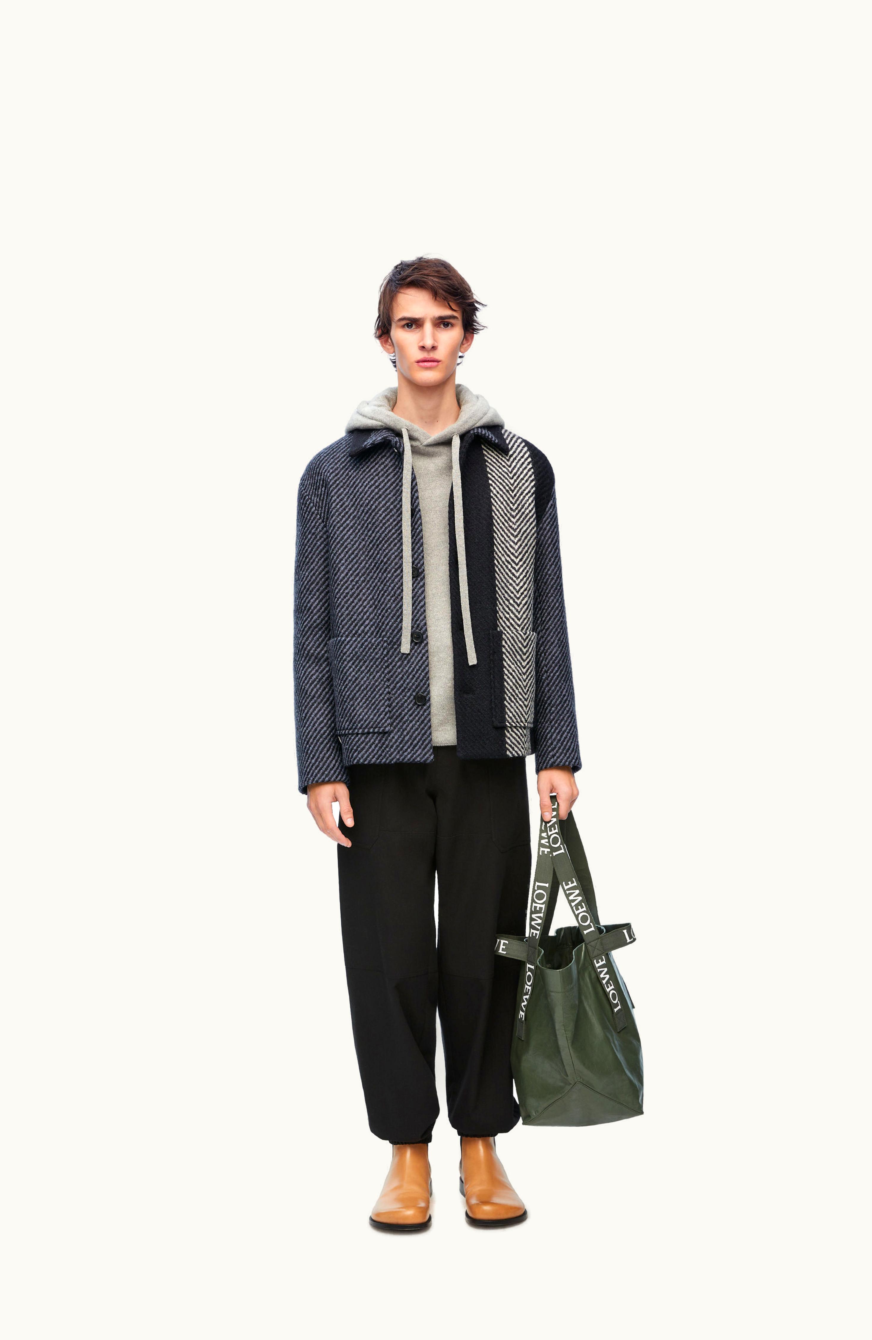 Loewe Loewe Workwear Jacket In Wool Blend White / Grey / Black