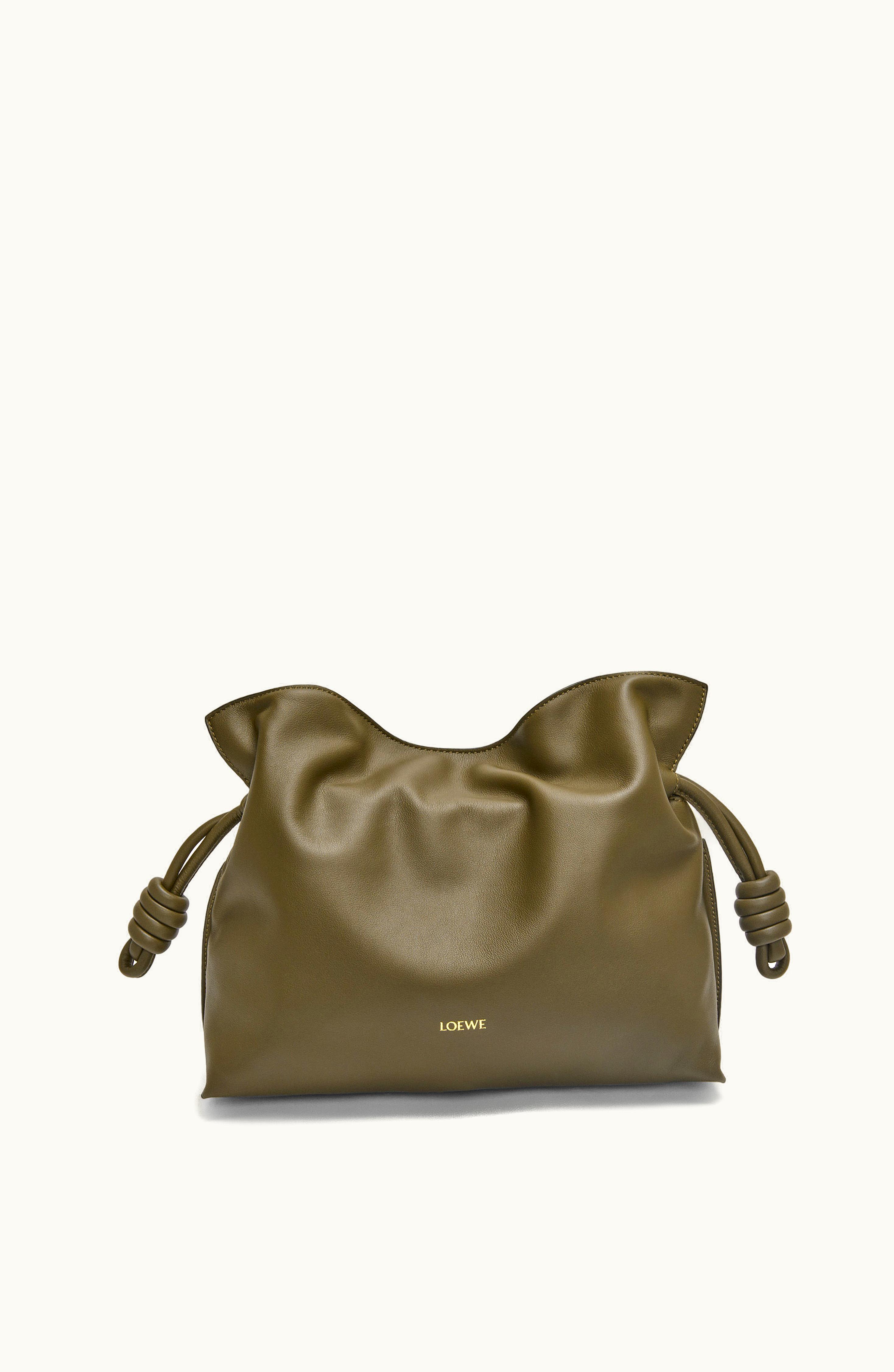 Loewe Loewe Flamenco Clutch In Nappa Calfskin Dark Khaki Green