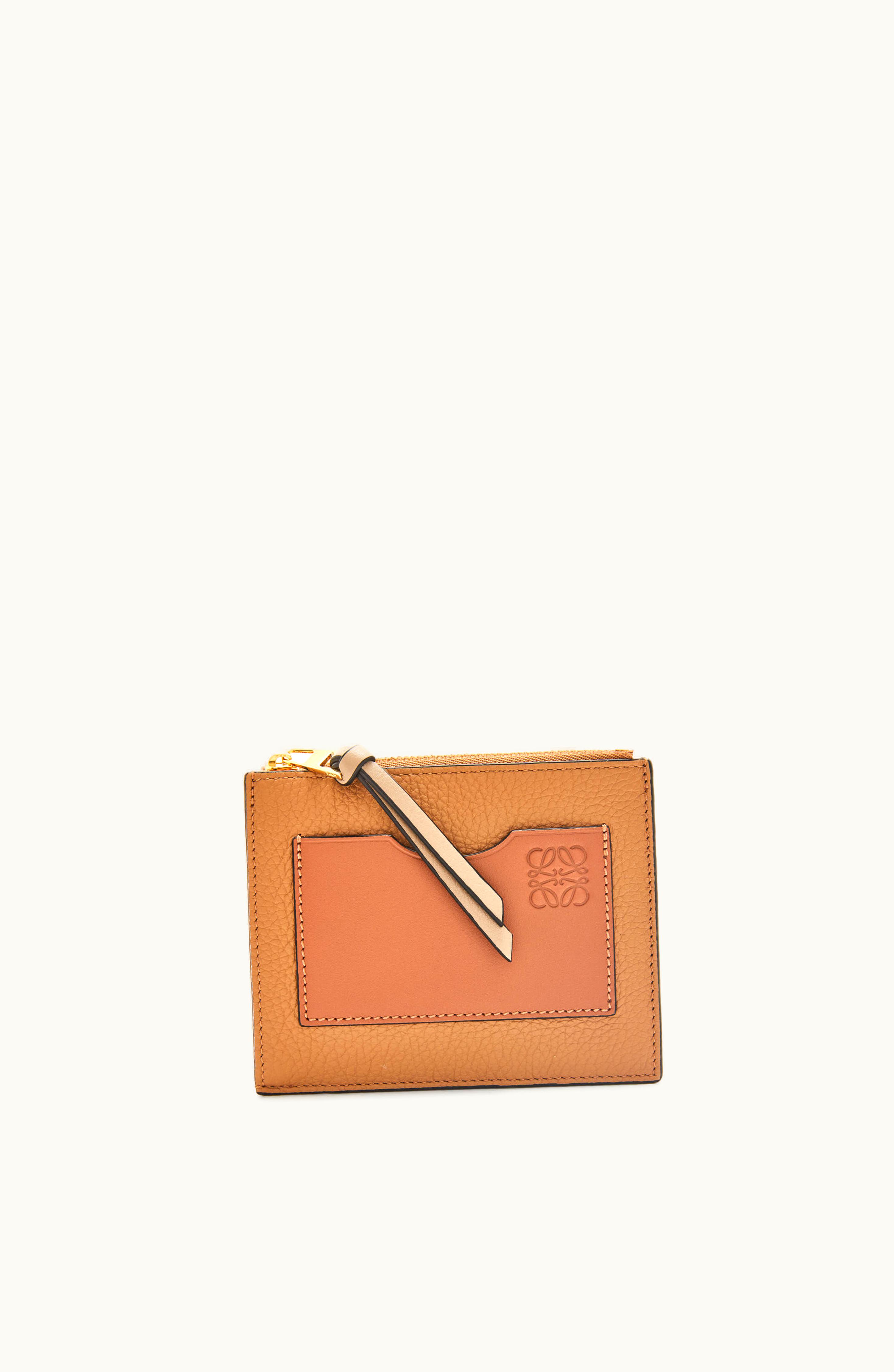 Loewe Loewe Large Coin Cardholder In Soft Grained Calfskin Toffee / Tan