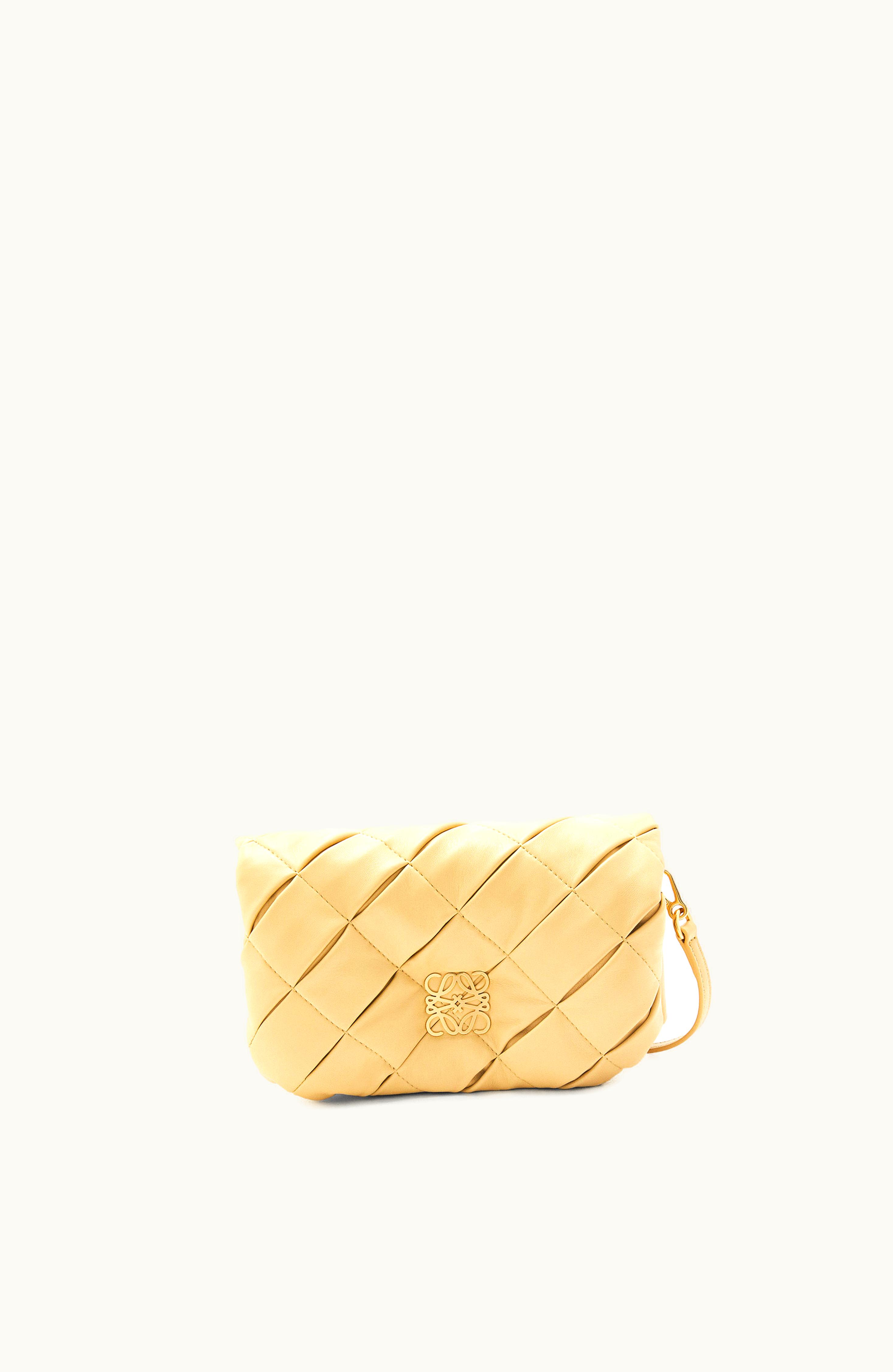 Loewe Loewe Mini Puffer Goya In Pleated Shiny Nappa Lambskin Butter