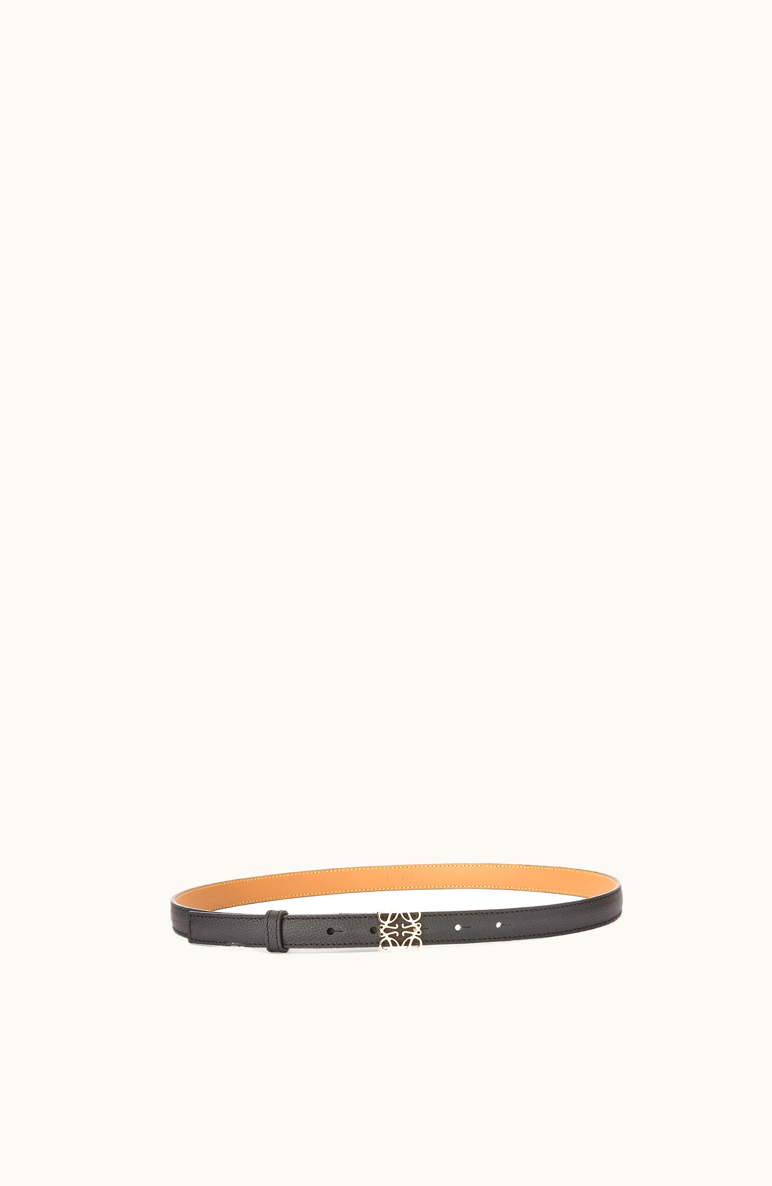 Loewe Loewe Anagram Belt In Pebble Grain Calfskin Black / Gold