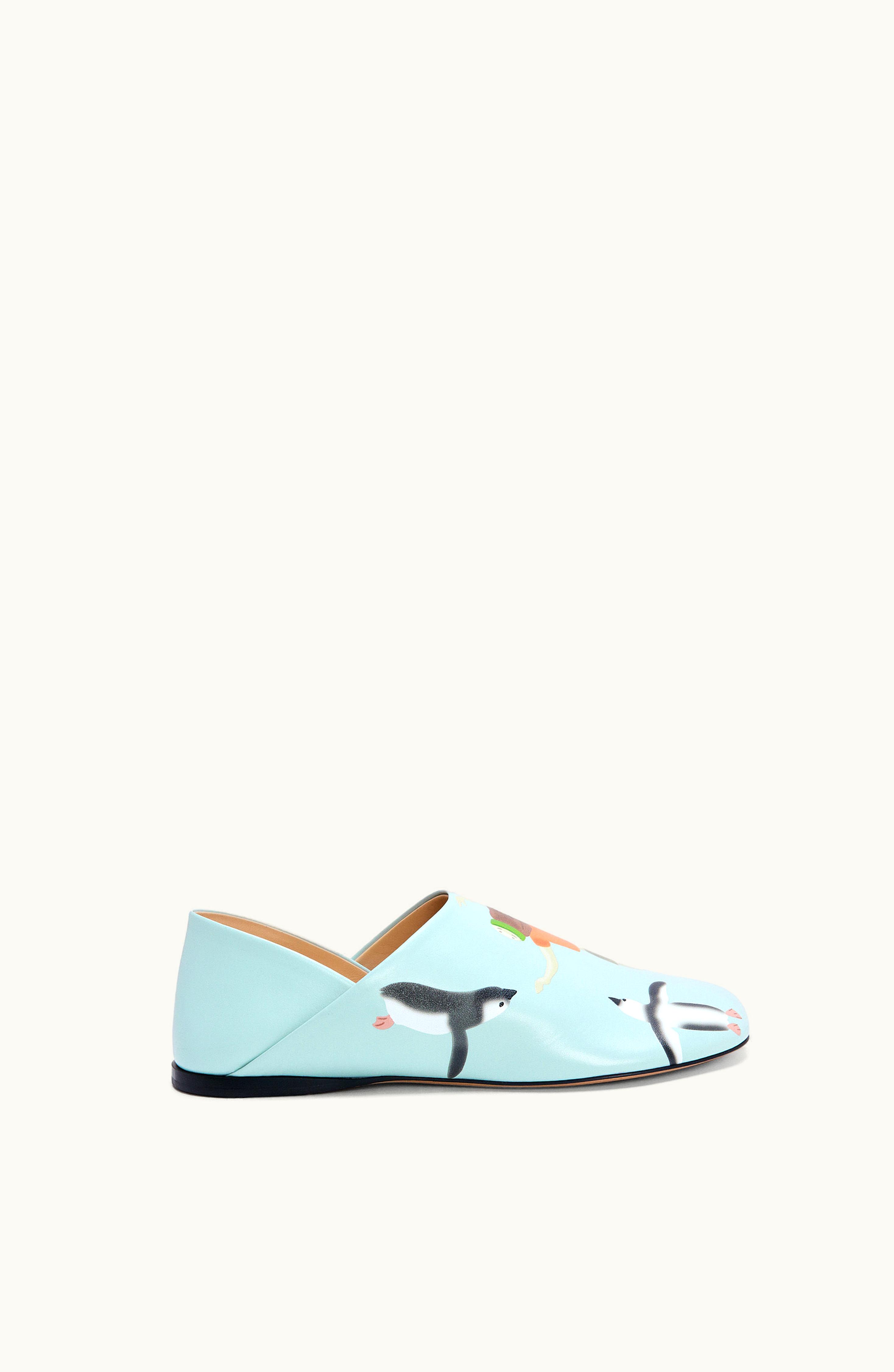 Loewe Loewe Toy Slipper In Printed Lambskin Blue Iceberg