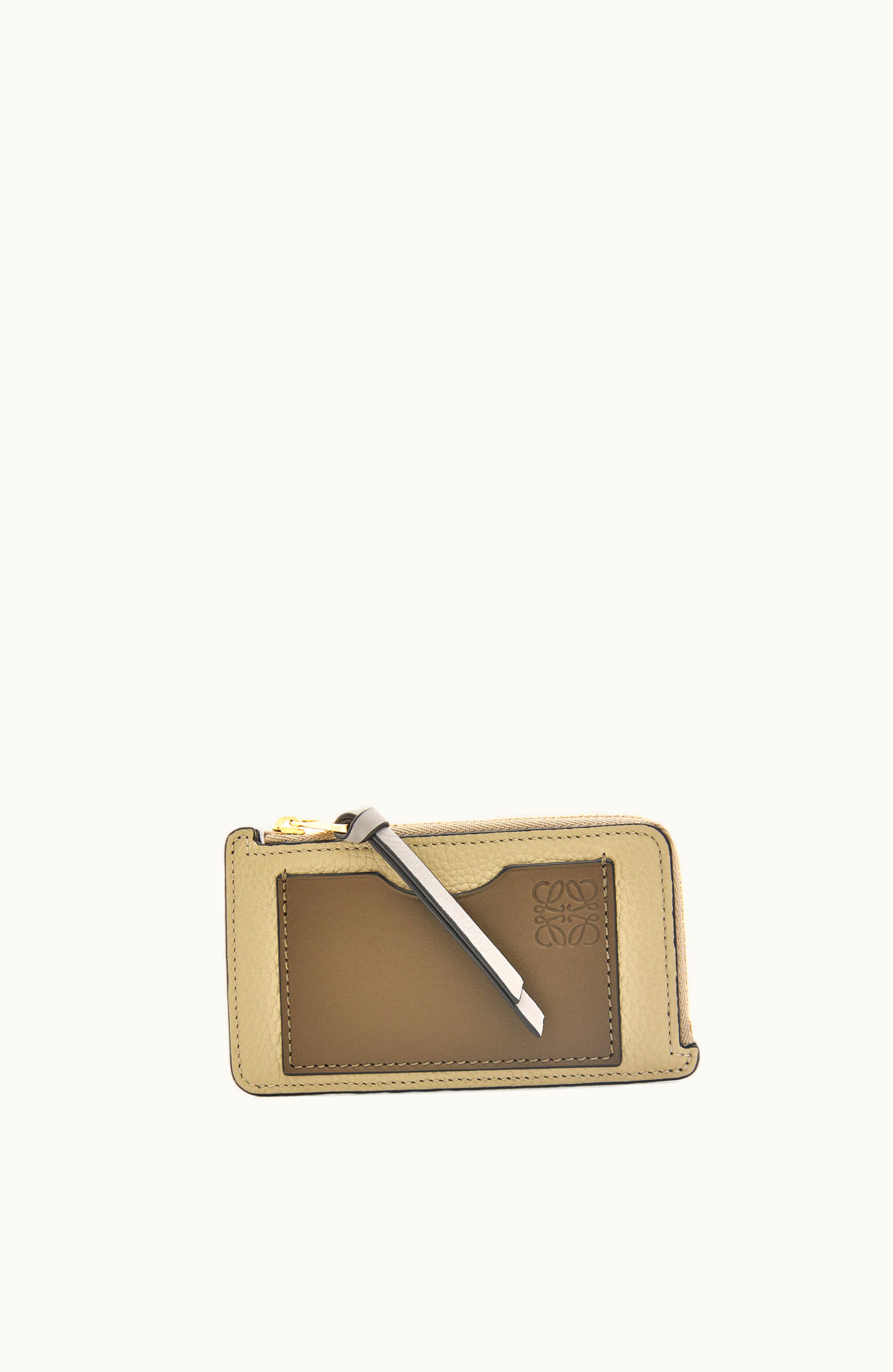 Loewe Loewe Coin Cardholder In Soft Grained Calfskin Sage Green / Dark Khaki Green