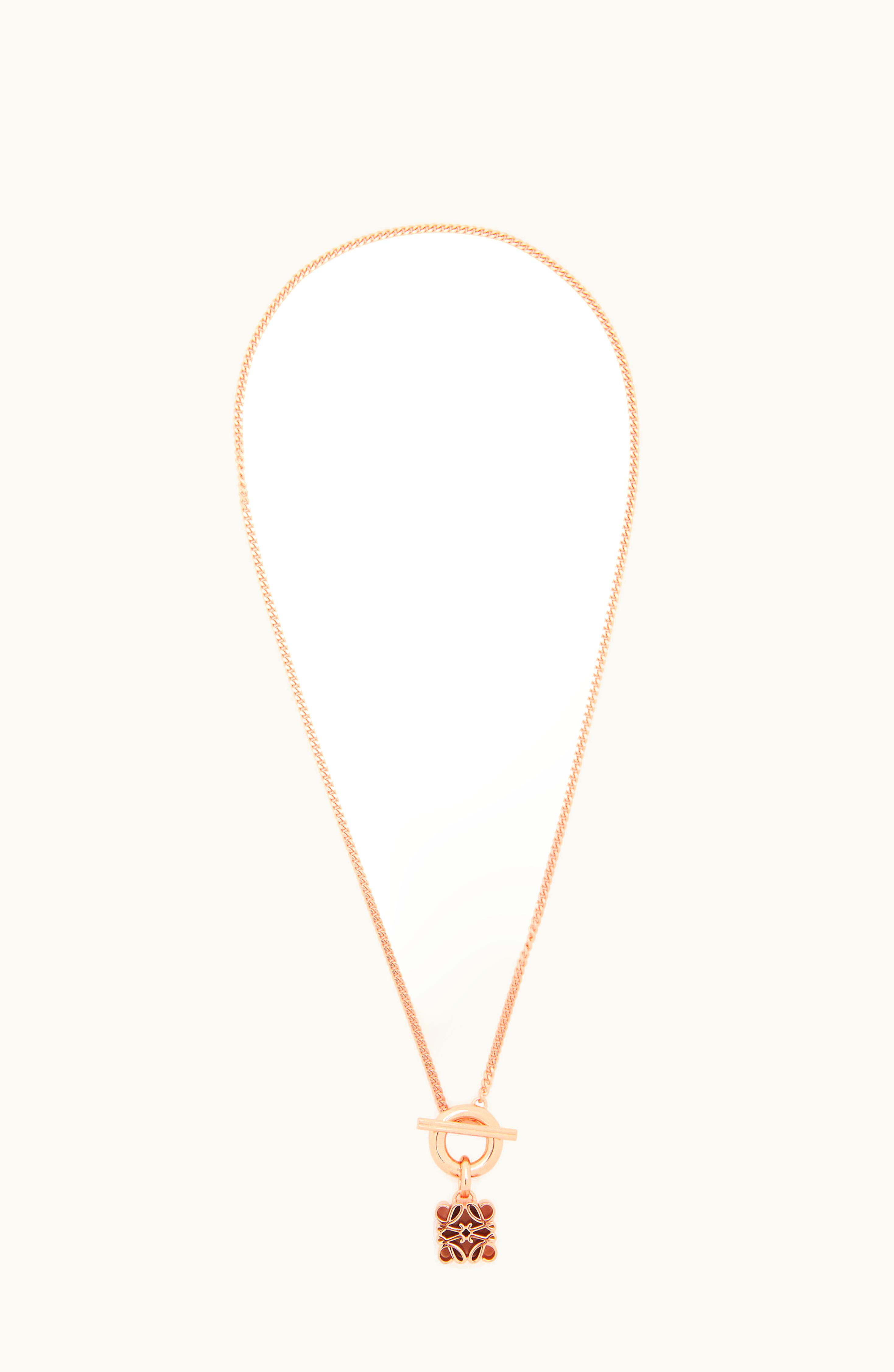 Loewe Loewe Anagram Pendant In Sterling Silver Rose Gold