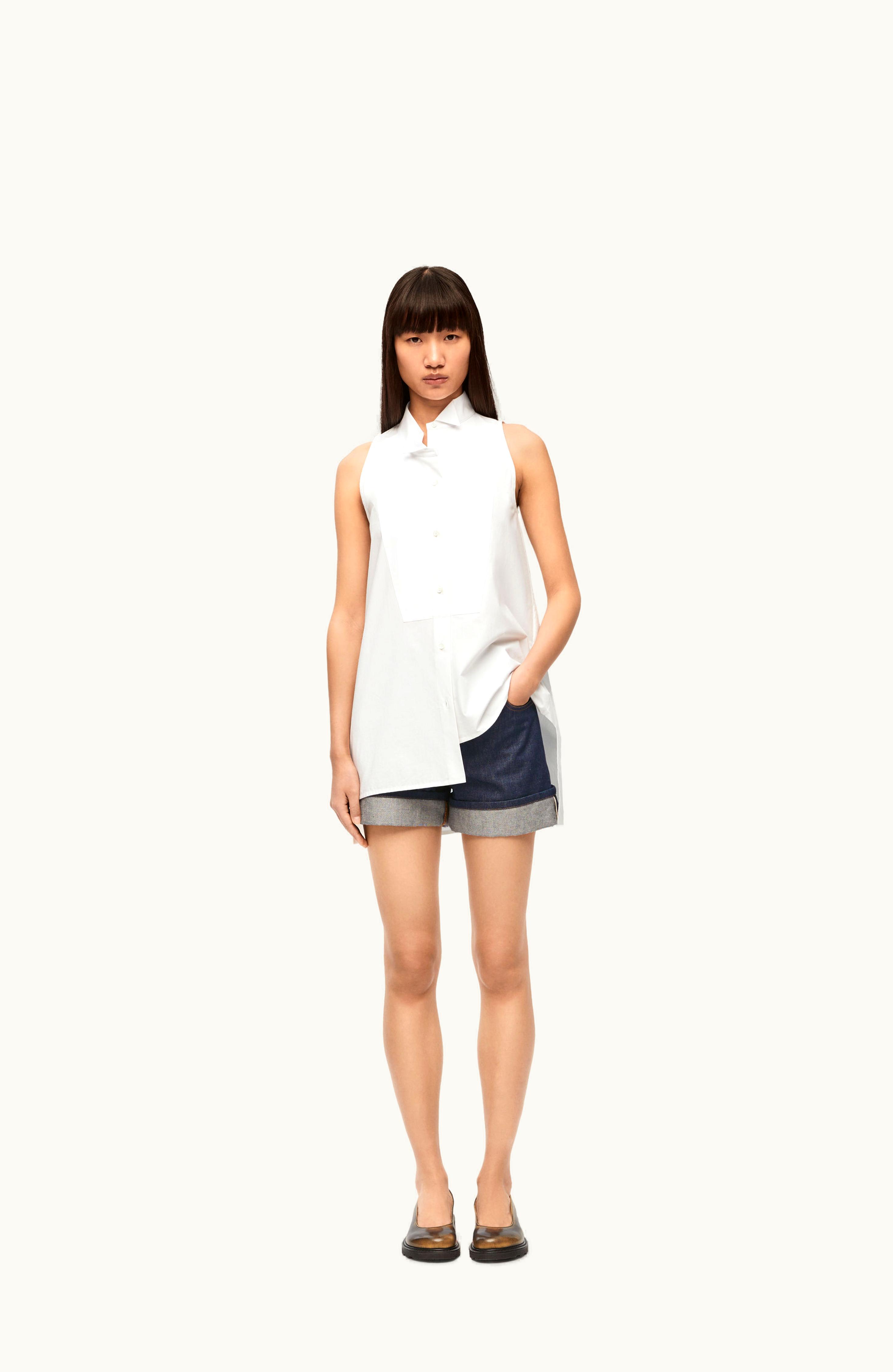 Loewe Loewe Turn-up Shorts In Denim Raw Denim