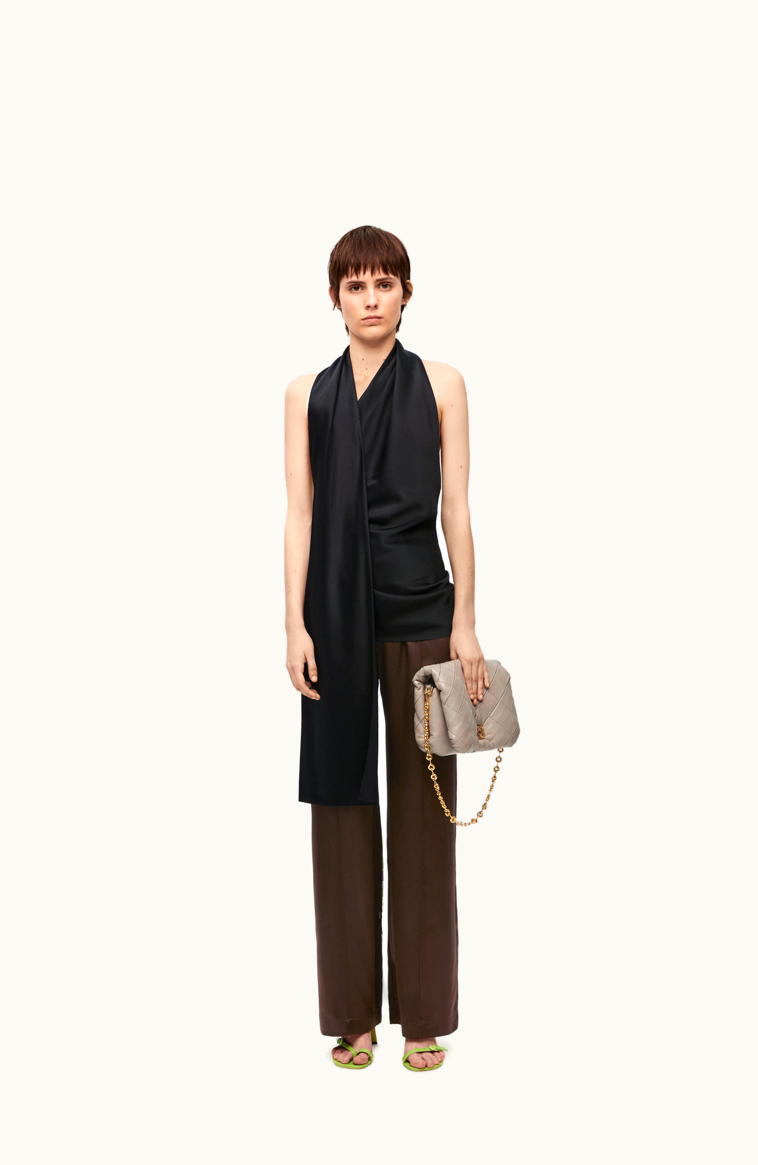 Loewe Loewe Pyjama Trousers In Silk Dark Chocolate Brown