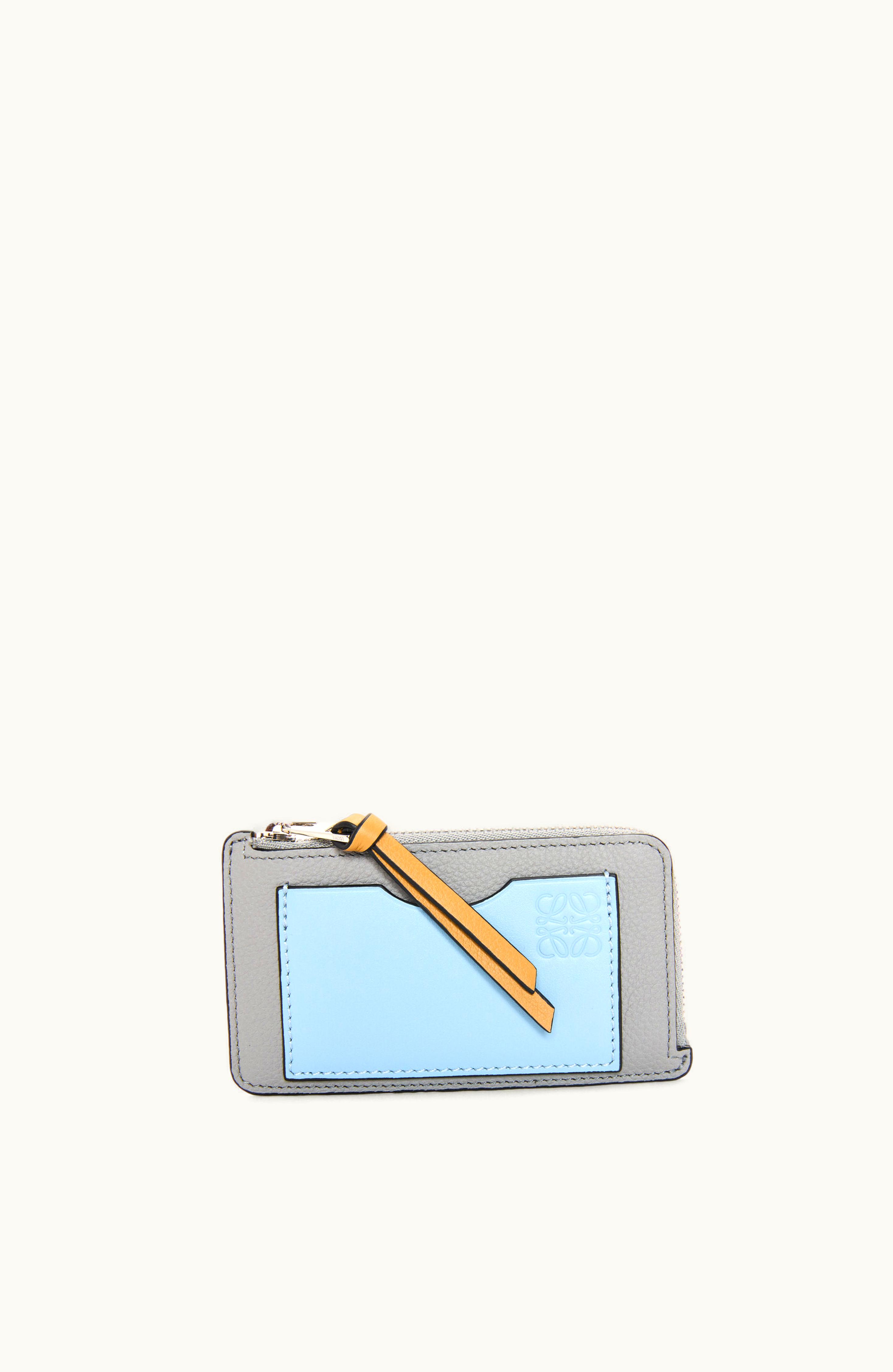 Loewe Loewe Coin Cardholder In Soft Grained Calfskin Pearl Grey / Dusty Blue