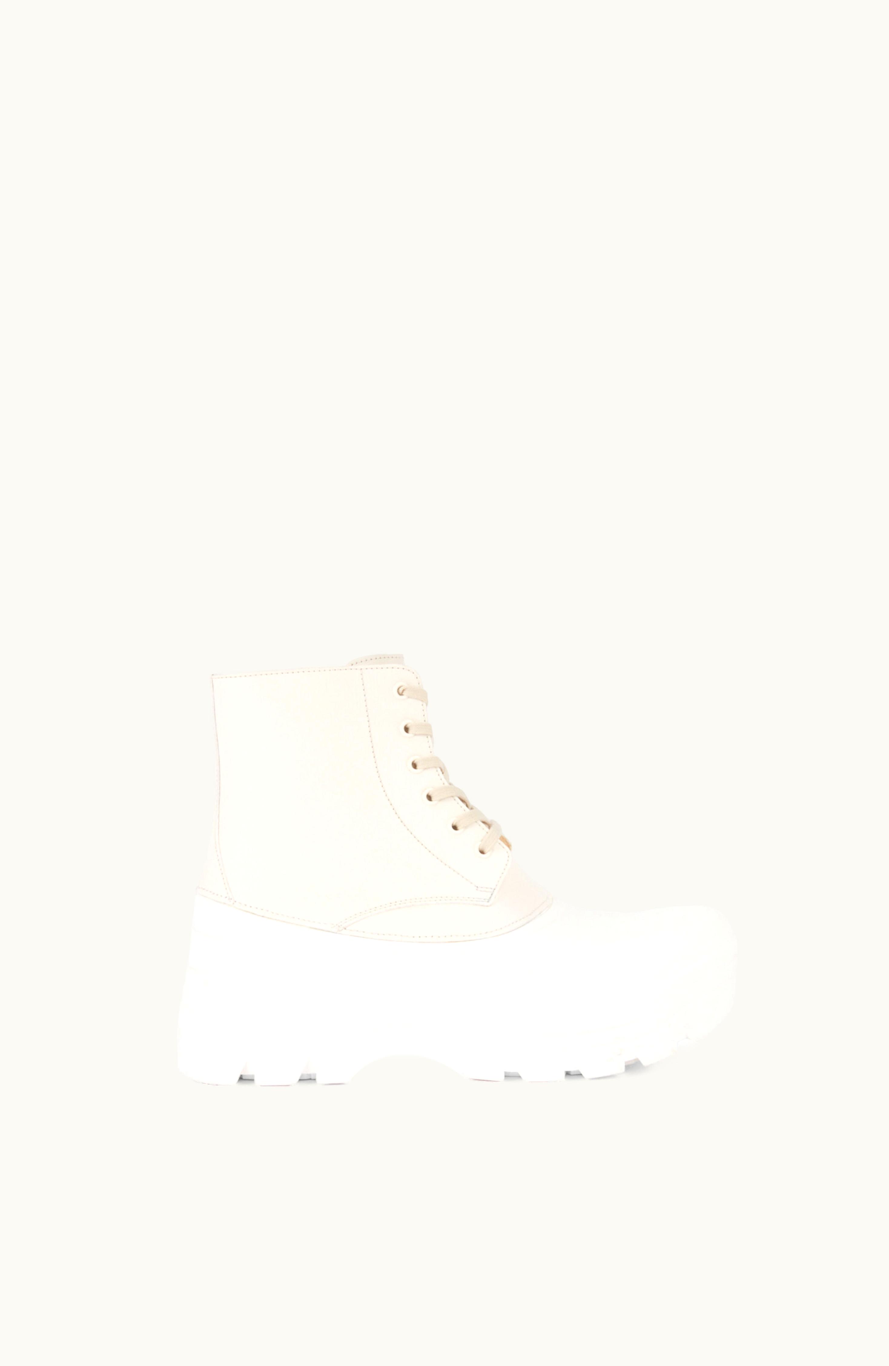 Loewe Loewe Field lace-up Bootie In Nubuck And Rubber Anthurium White