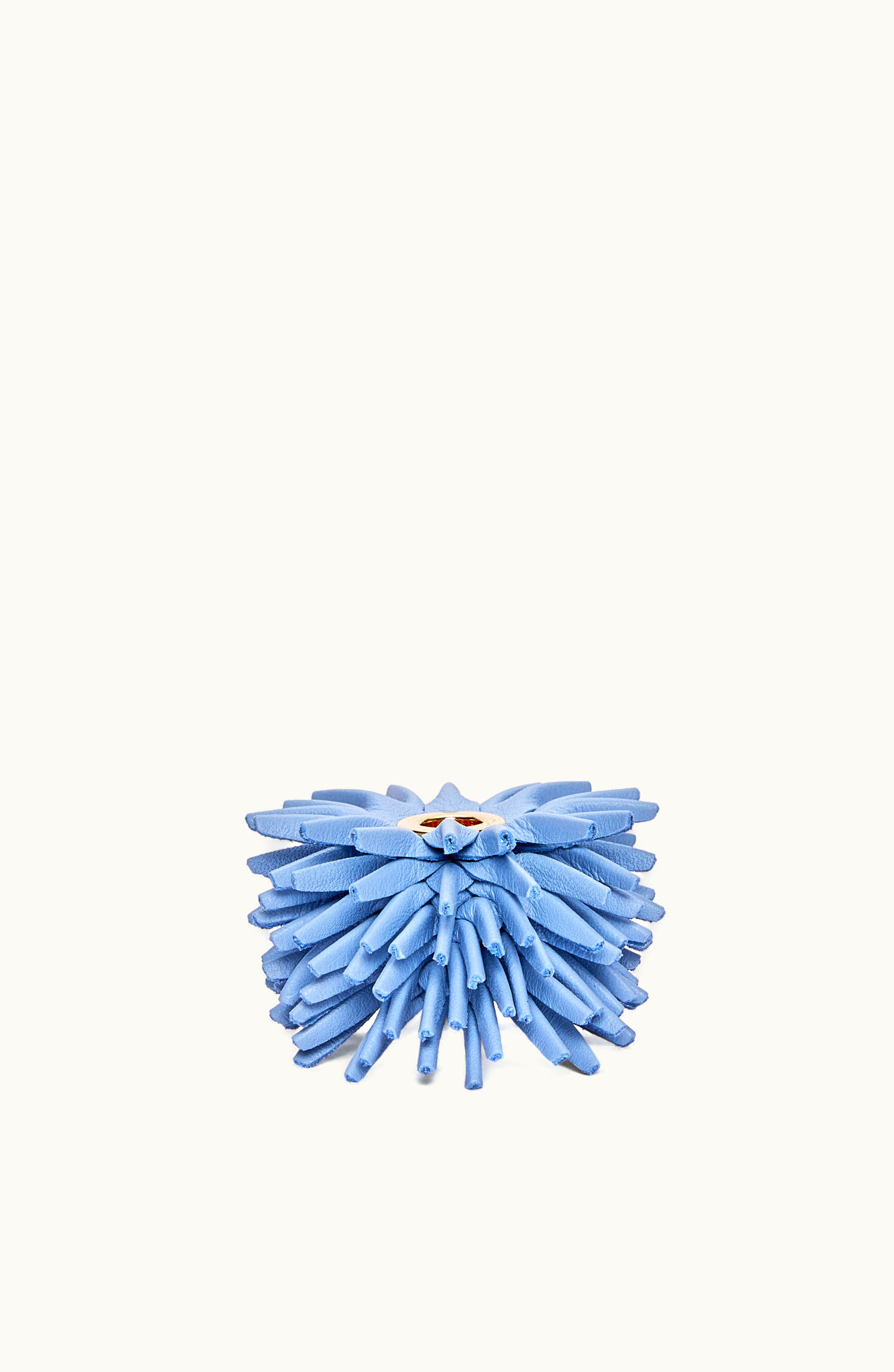 Loewe Loewe Small Flower Charm In Calfskin And Brass Blue