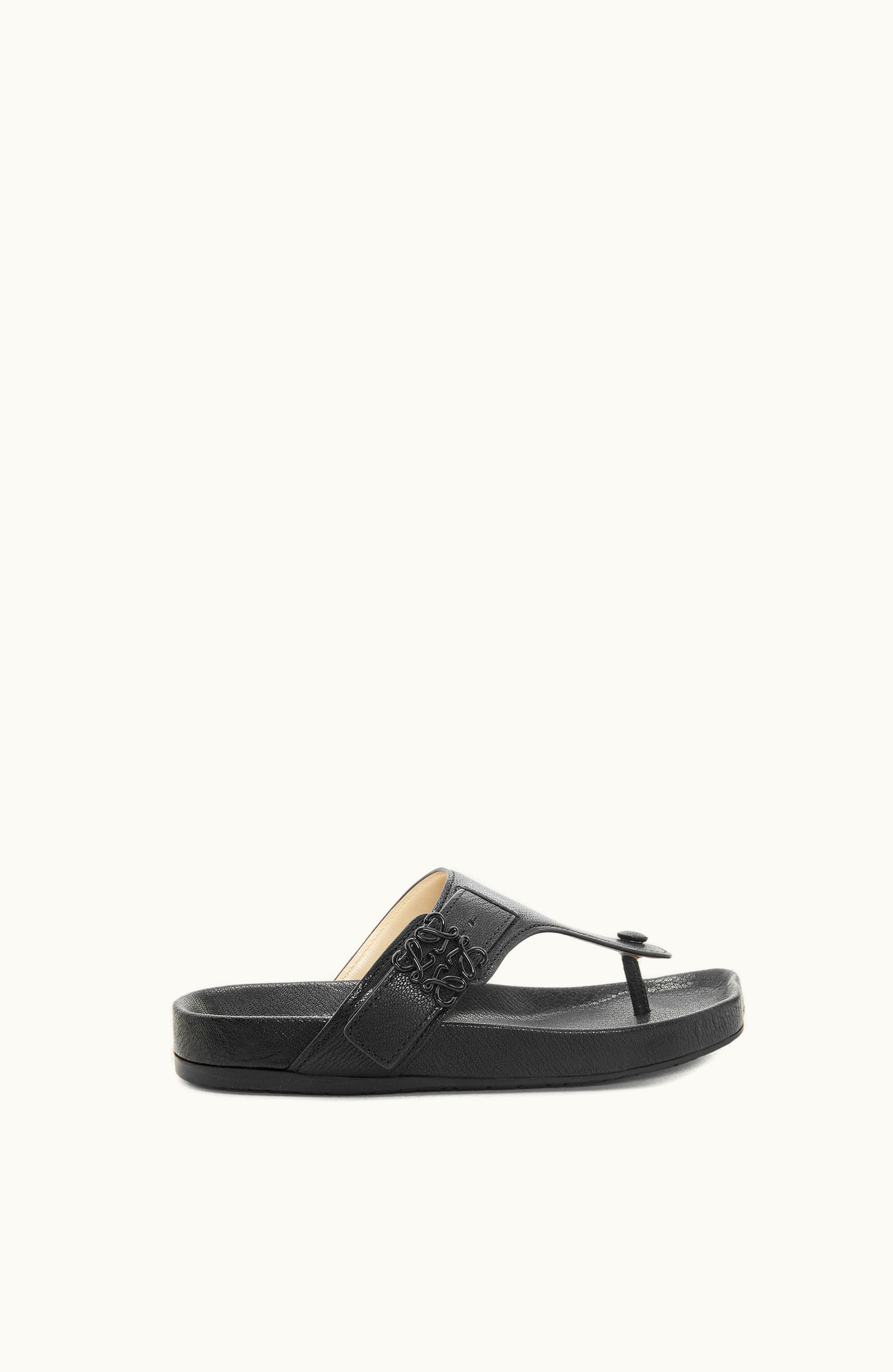 Loewe Loewe Ease Toe Post Sandal In Goatskin Black
