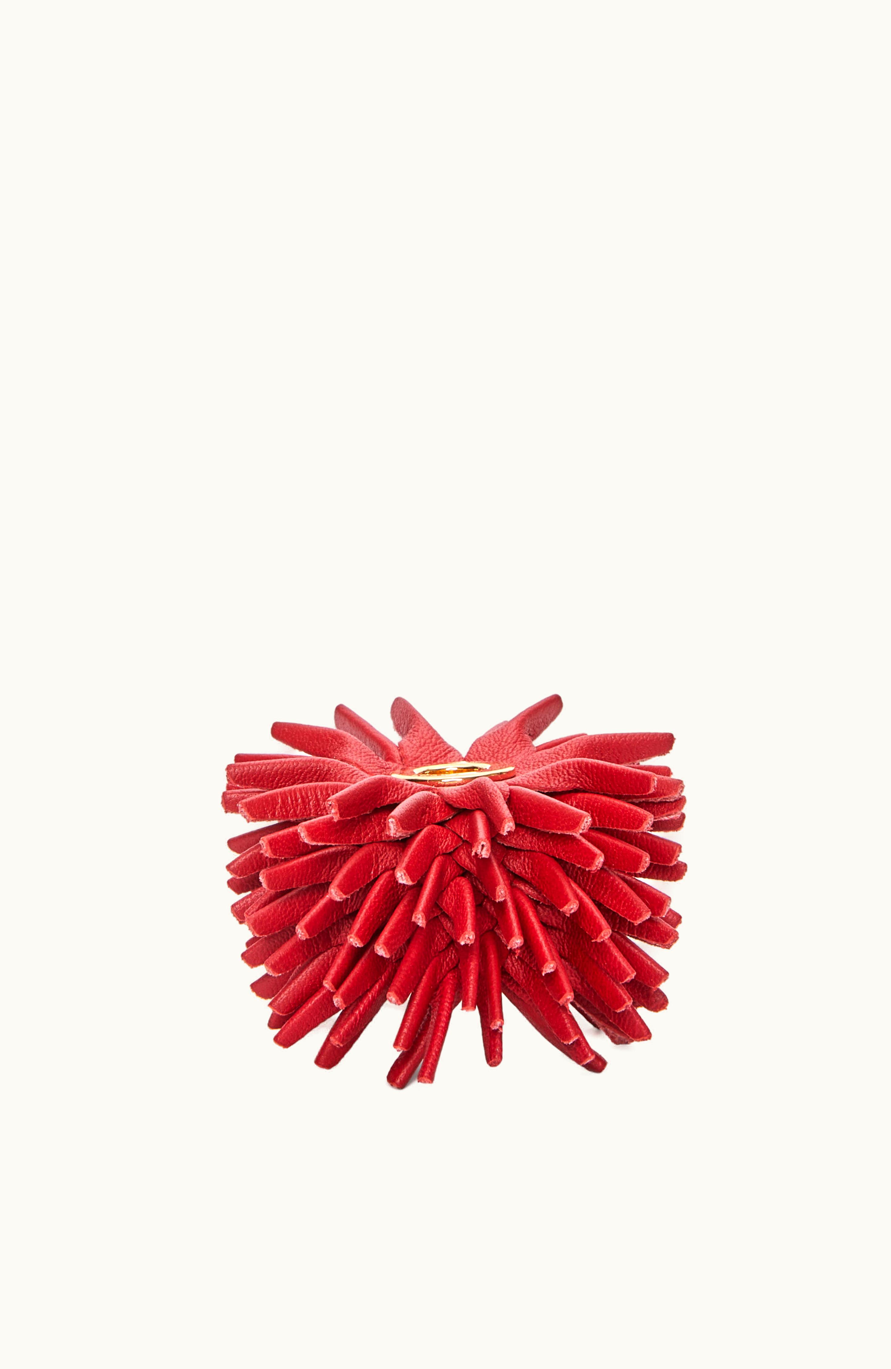 Loewe Loewe Small Flower Charm In Calfskin And Brass Red