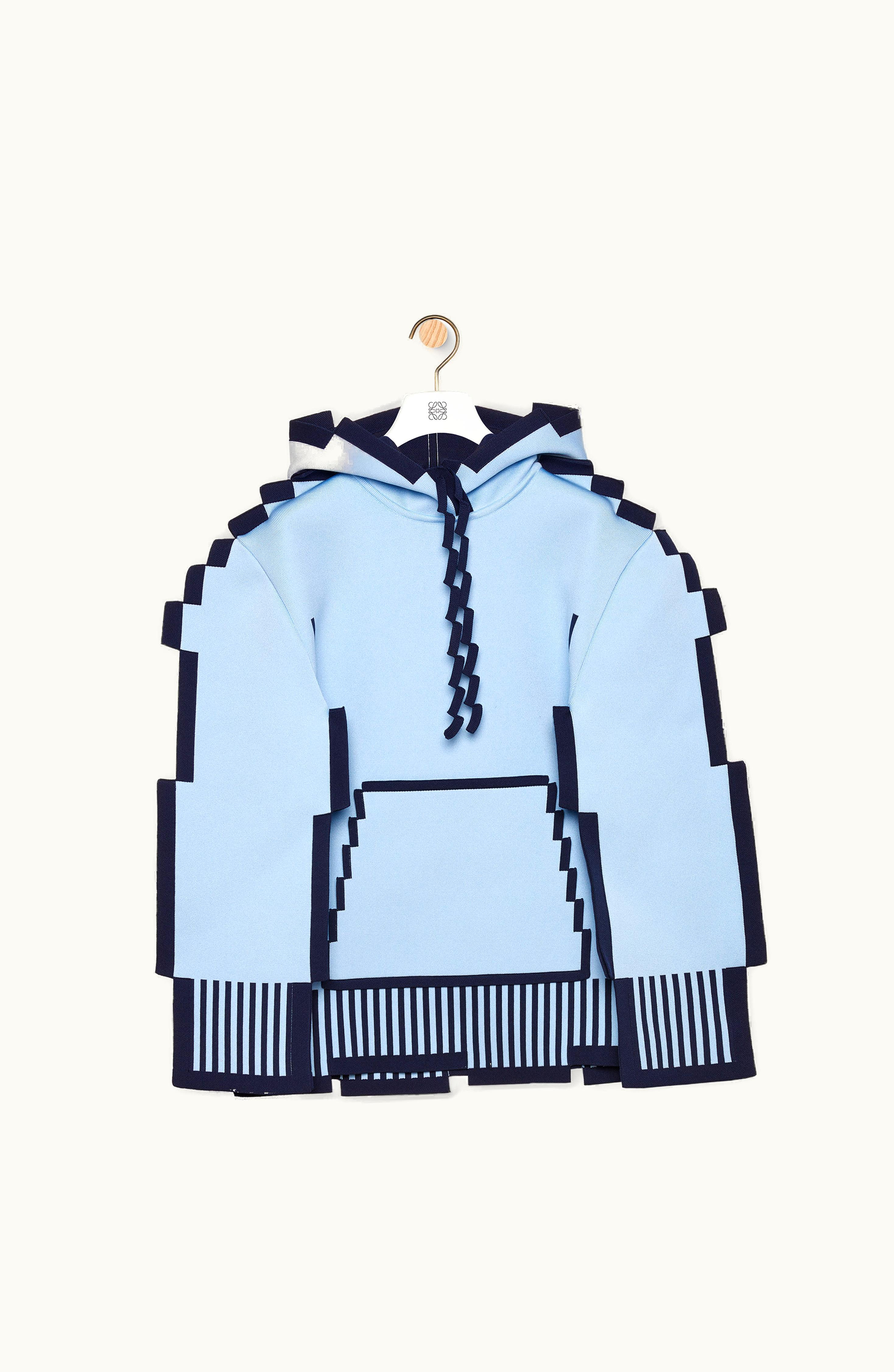 Loewe Loewe Pixelated Hoodie In Technical Knit Light Blue