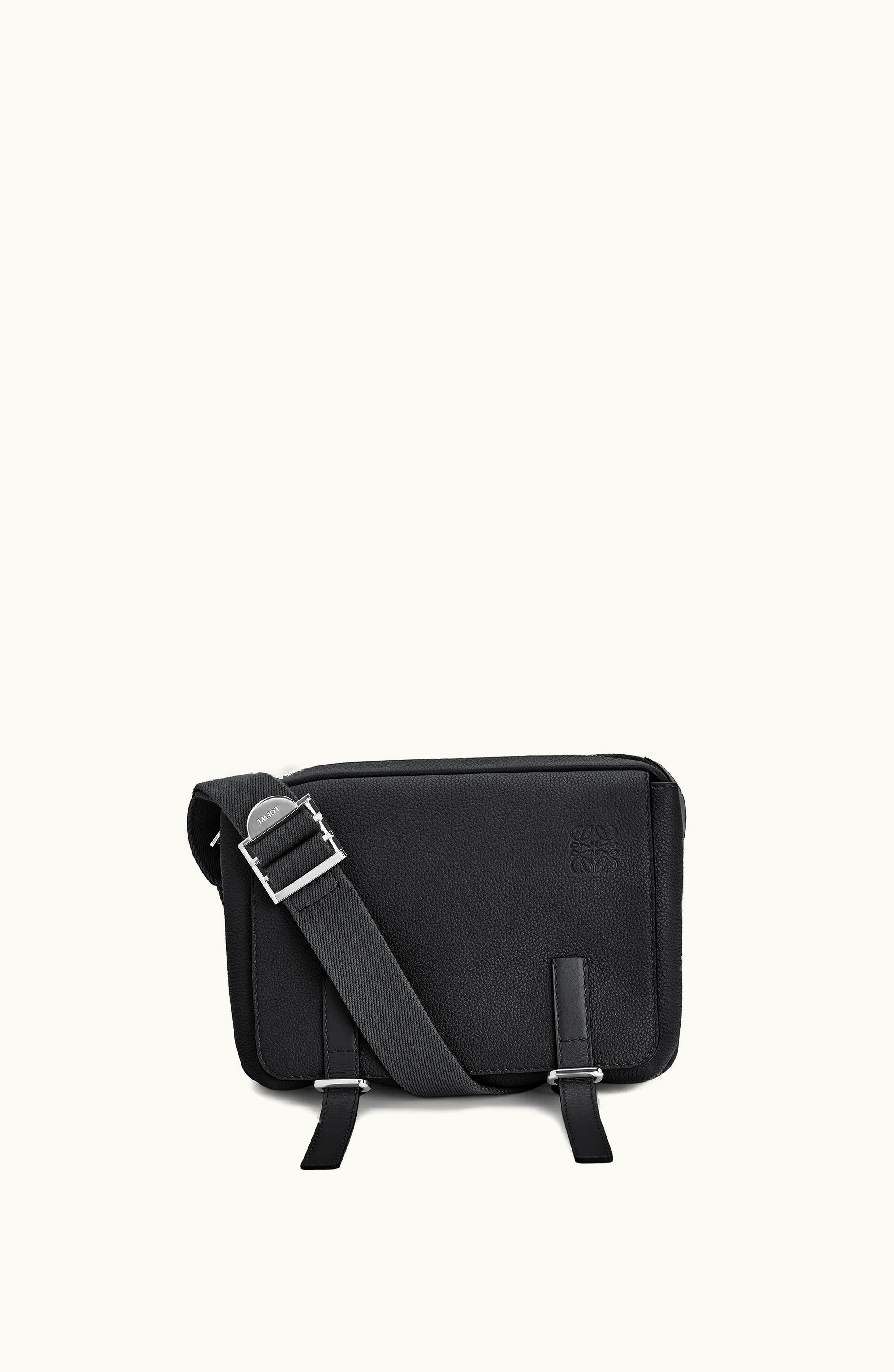 Loewe Loewe XS Military Messenger Bag In Soft Grained Calfskin Black