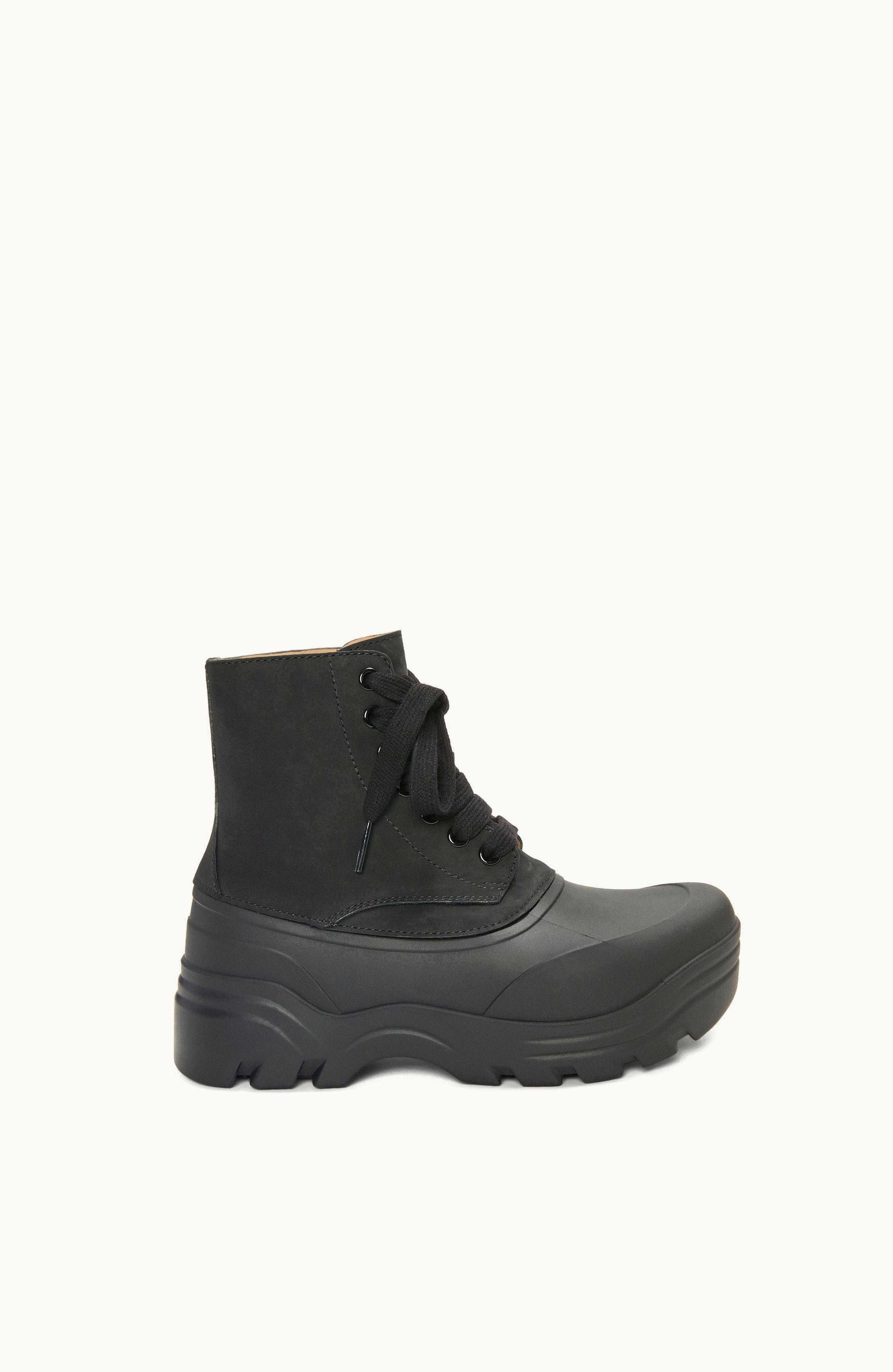 Loewe Loewe Field lace-up Bootie In Nubuck And Rubber Black