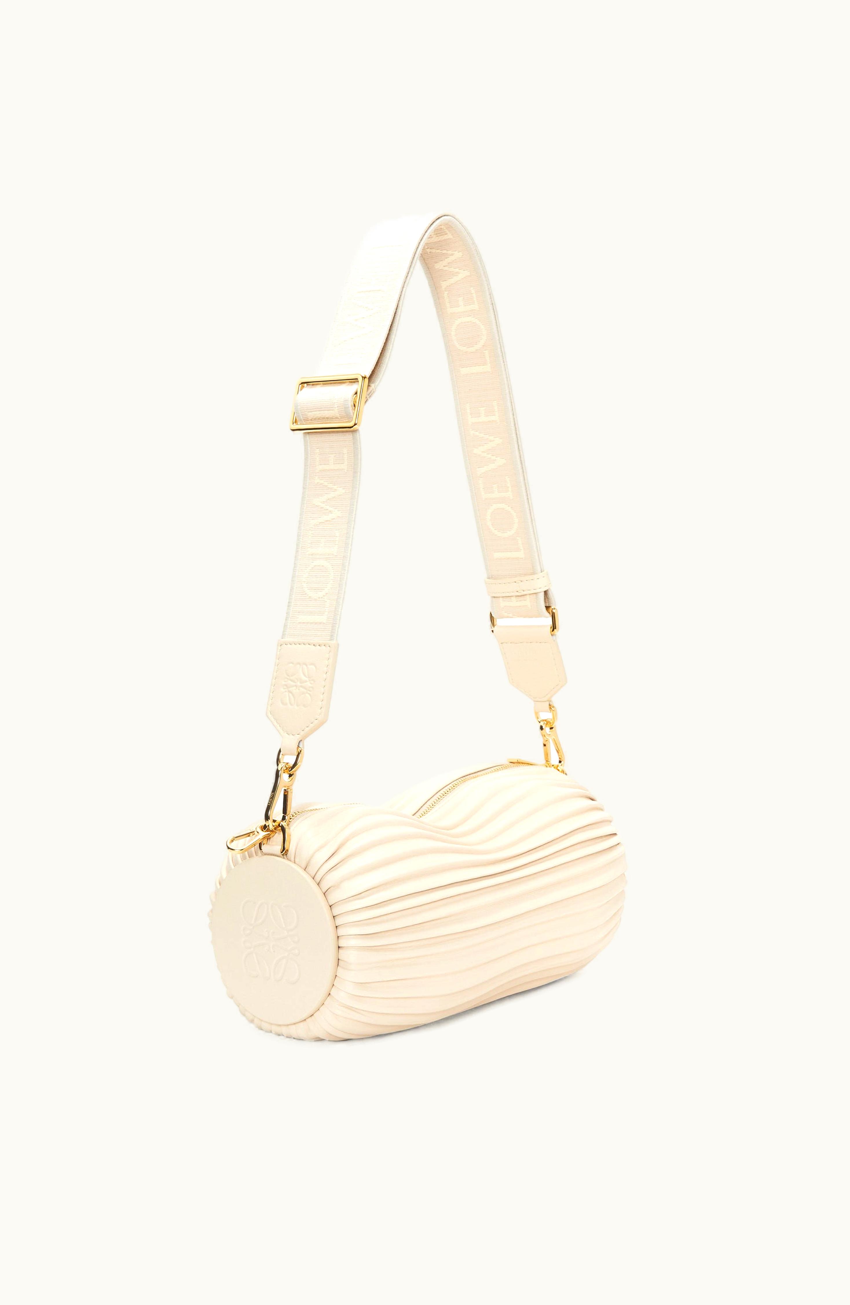 Loewe Loewe Bracelet Pouch In Pleated Nappa & Anagram Strap In Jacquard And Calfskin