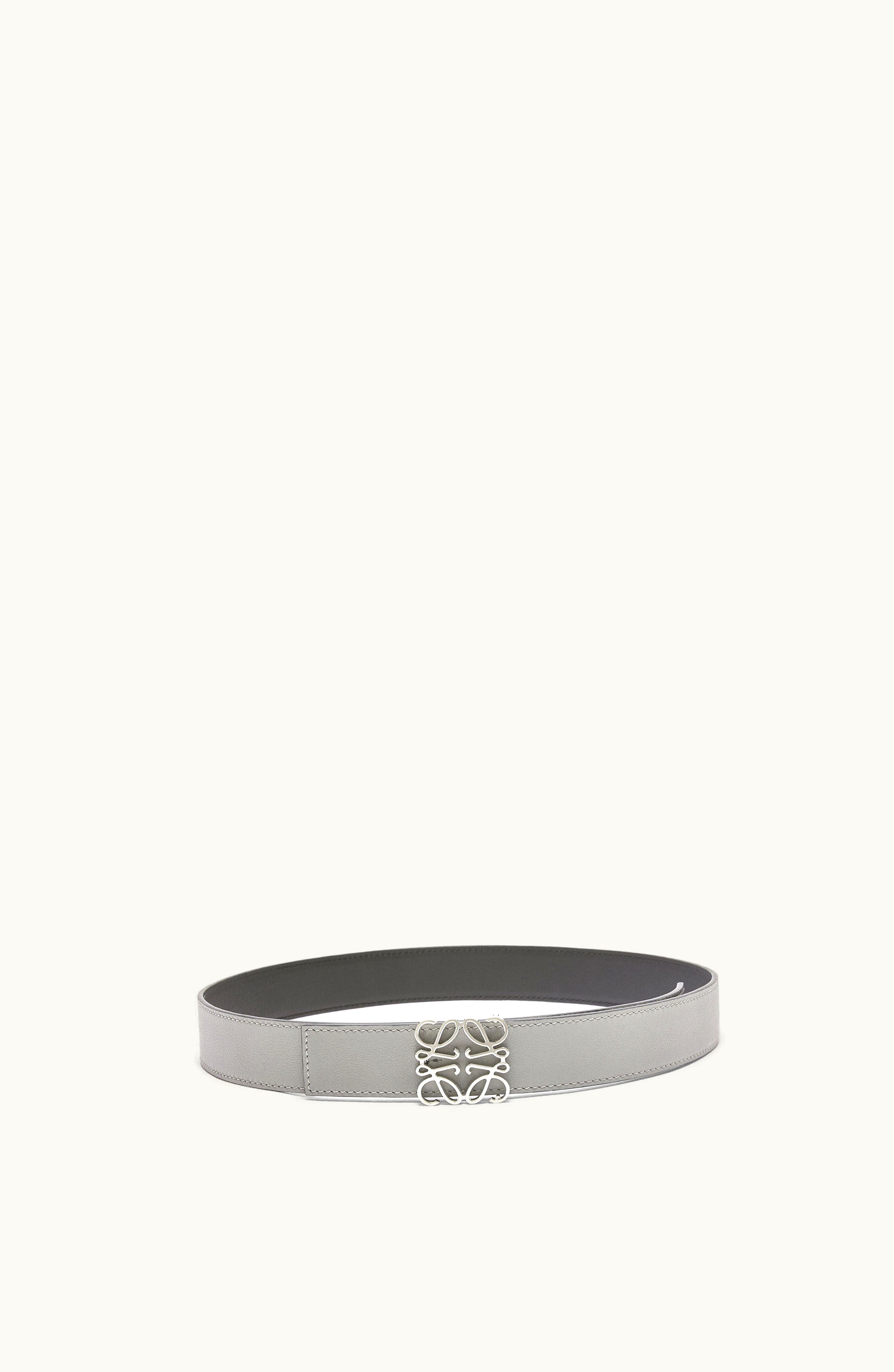 Loewe Loewe Anagram Reversible Calfskin Belt Asphalt Grey / Black / Palladium