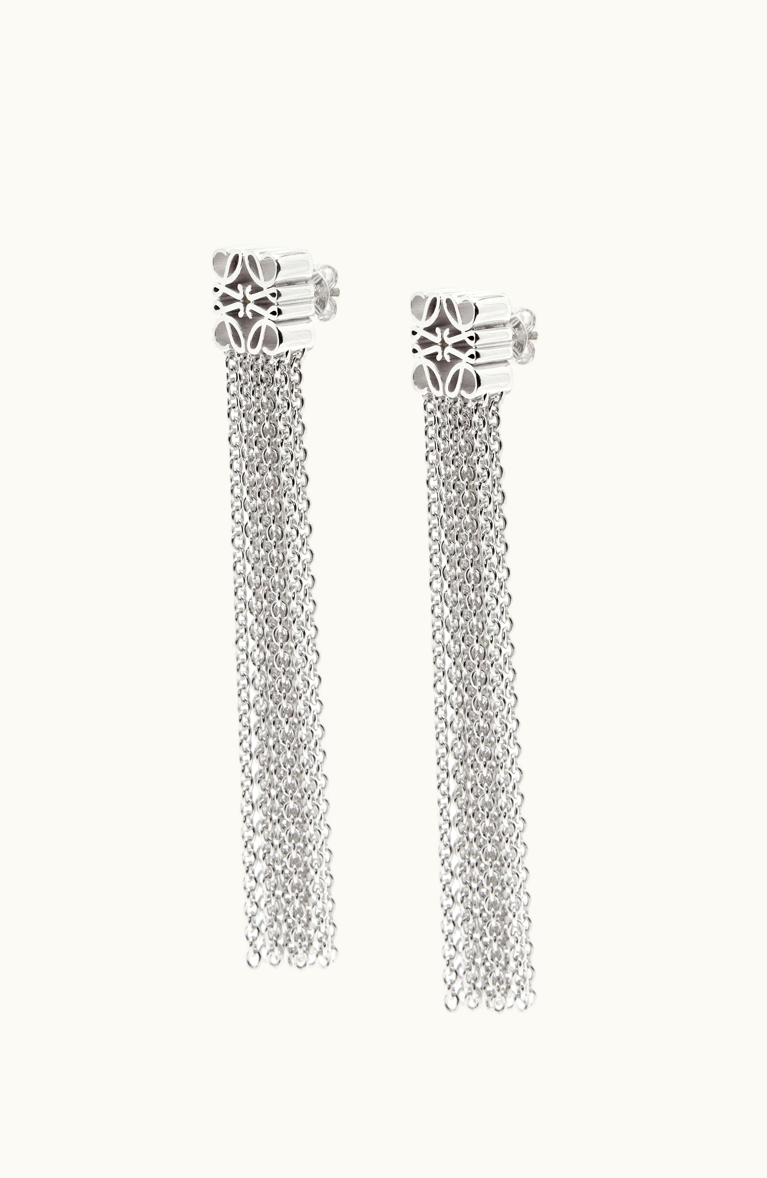 Loewe Loewe Anagram Fringe Earrings In Sterling Silver Silver