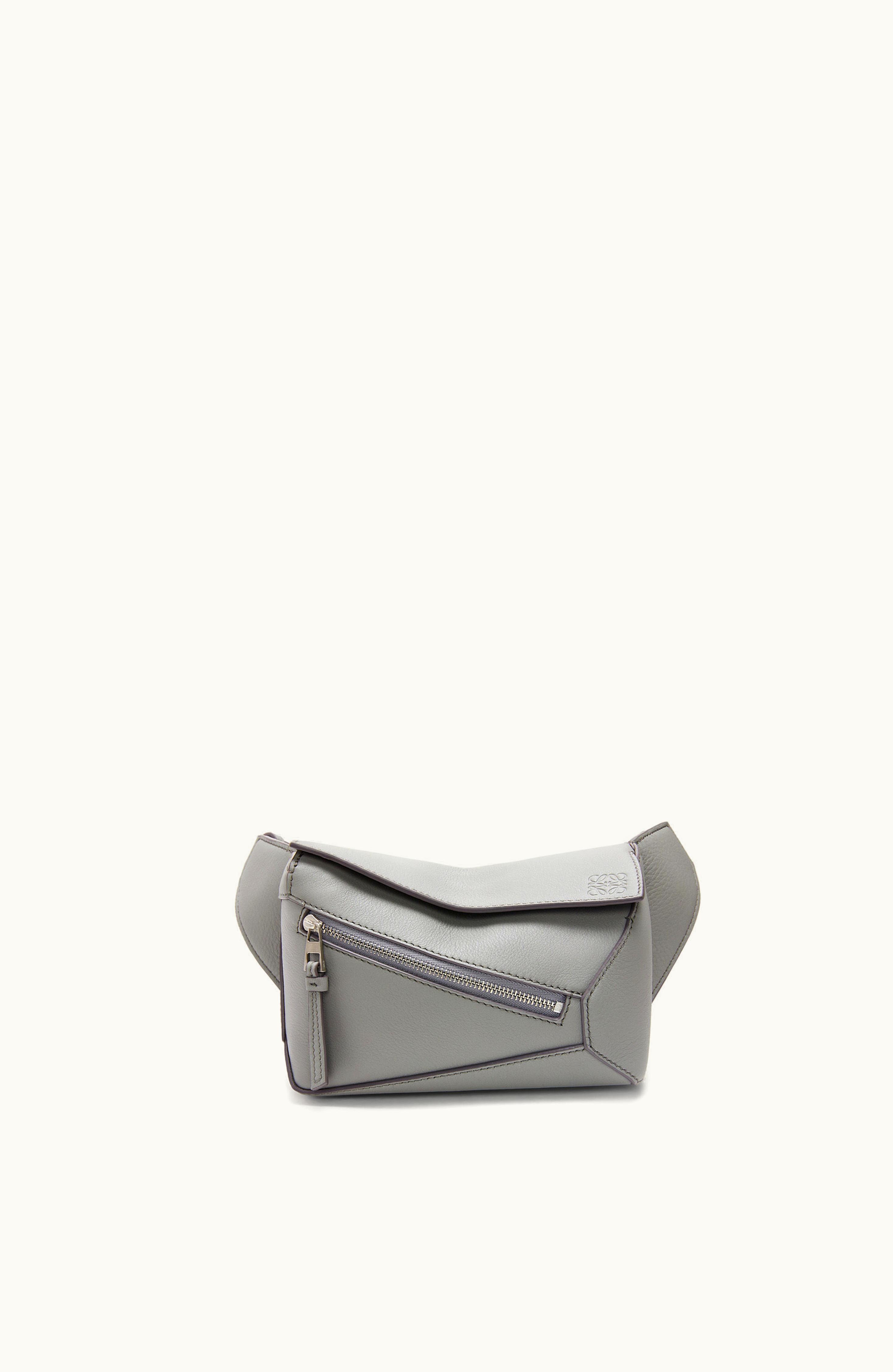 Loewe Loewe Mini Puzzle Bumbag In Classic Calfskin Asphalt Grey