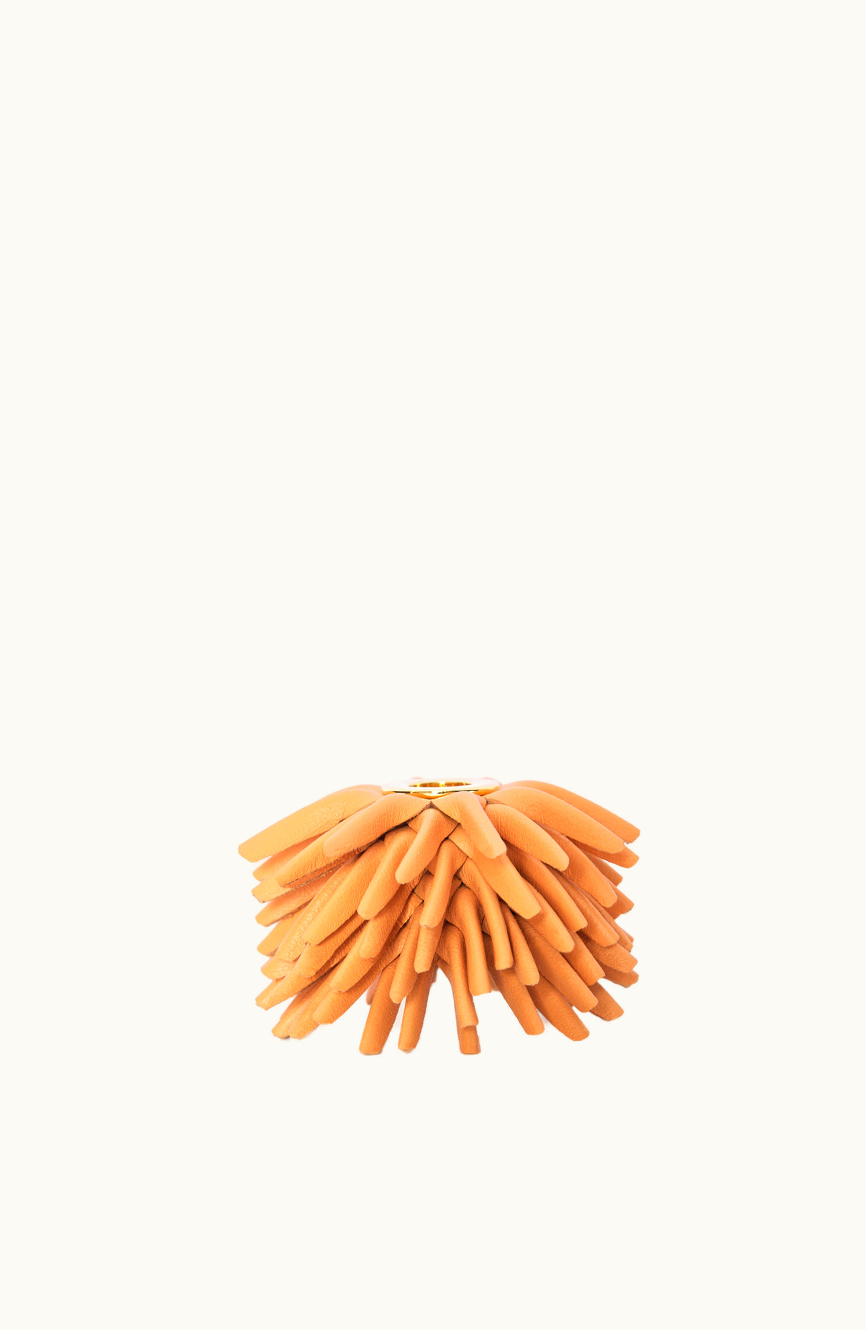 Loewe Loewe Small Flower Charm In Calfskin And Brass Apricot