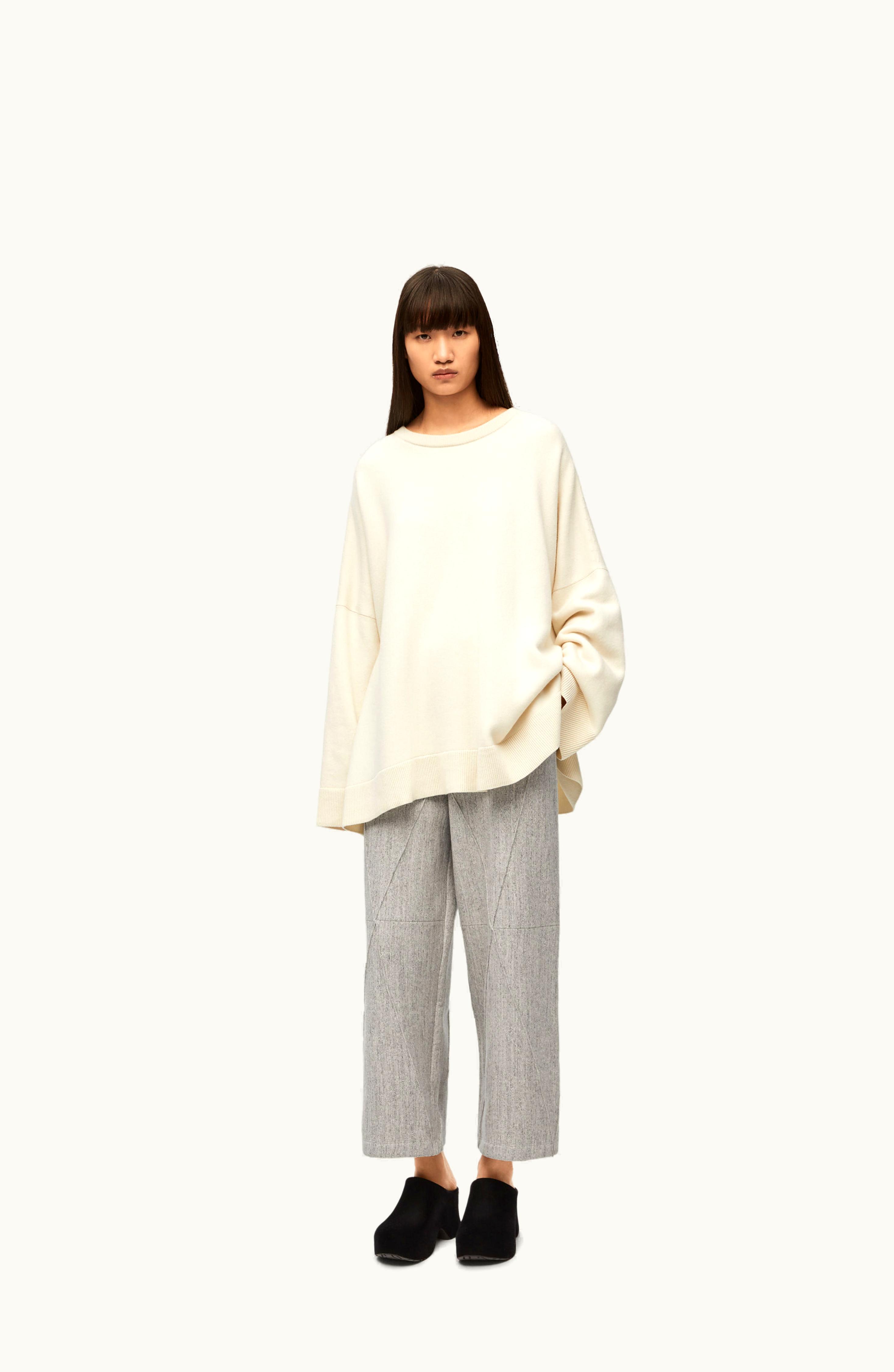 Loewe Loewe Puzzle Fold Trousers In Cotton Light Grey