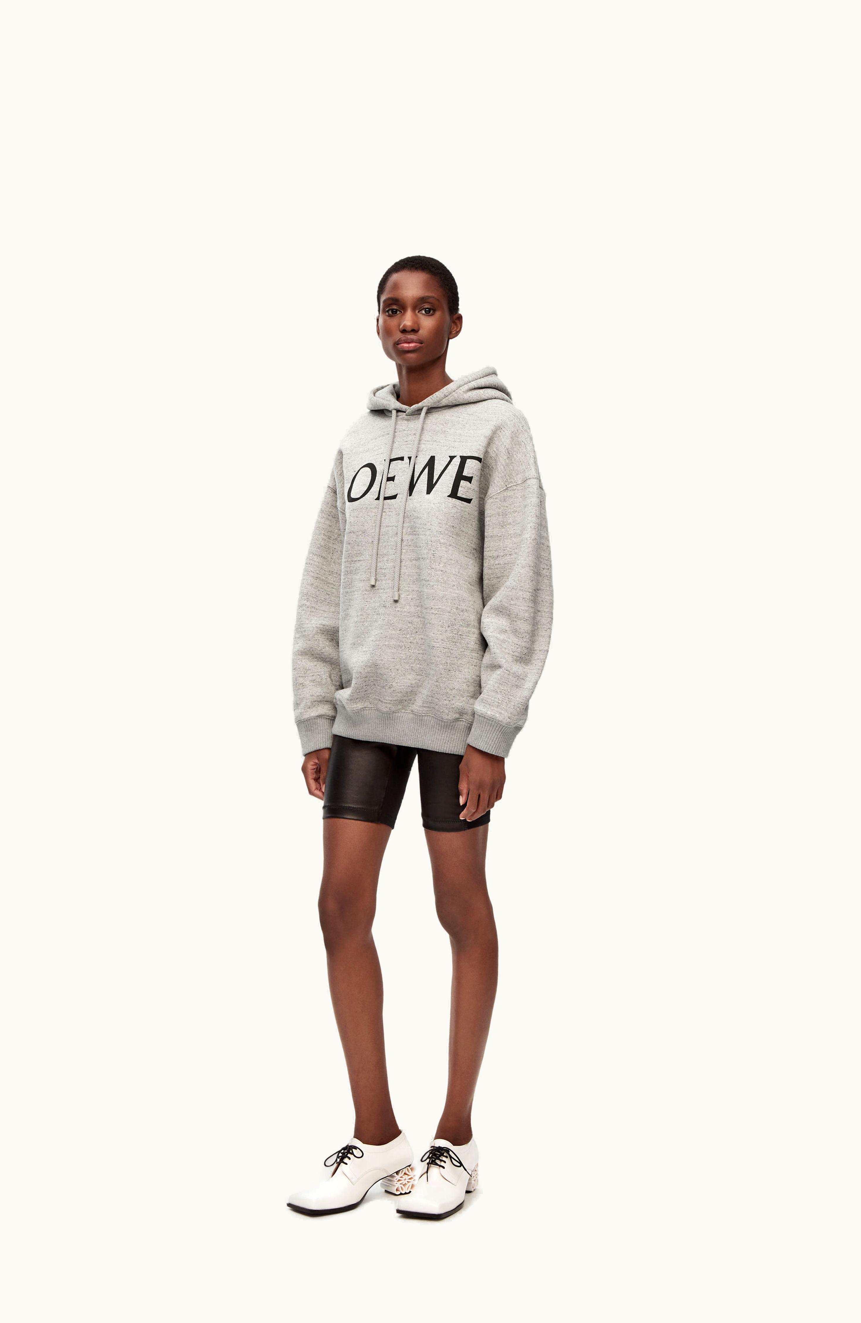 Loewe Loewe Oversized Fit Hoodie In Cotton Grey Melange