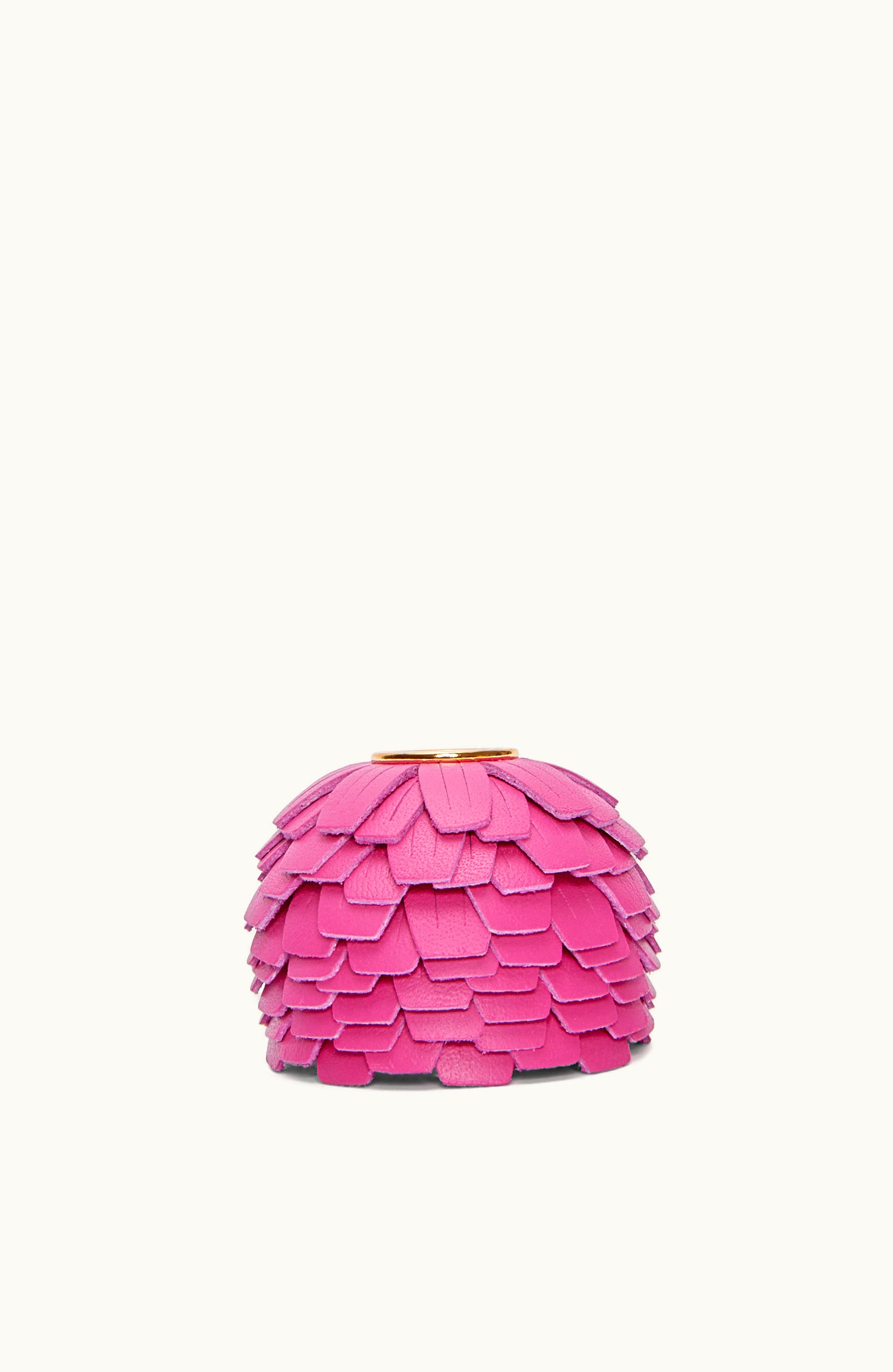 Loewe Loewe Small Flower Charm In Calfskin And Brass Fuchsia