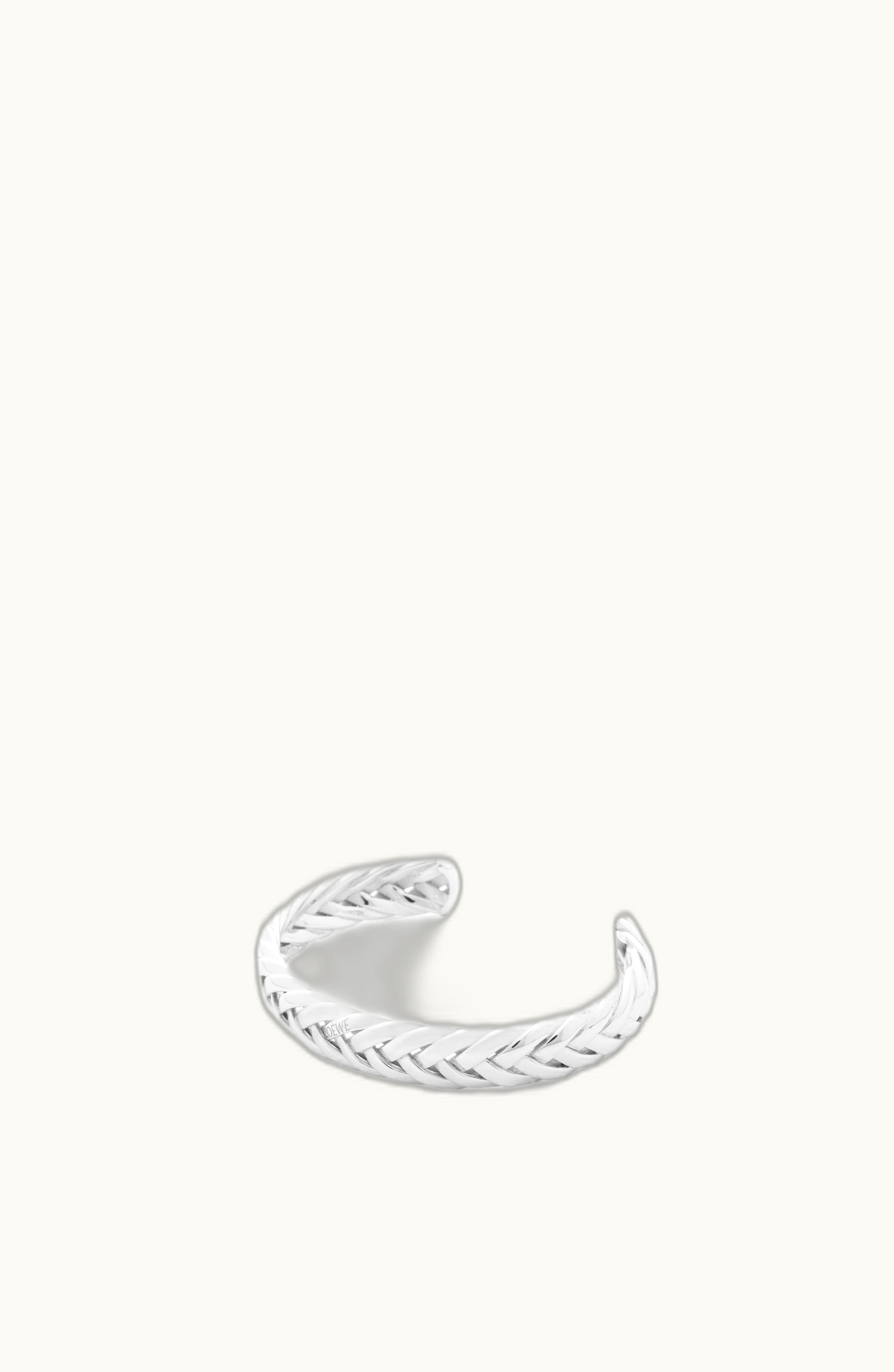 Loewe Loewe Thin Braided Cuff In Sterling Silver Silver