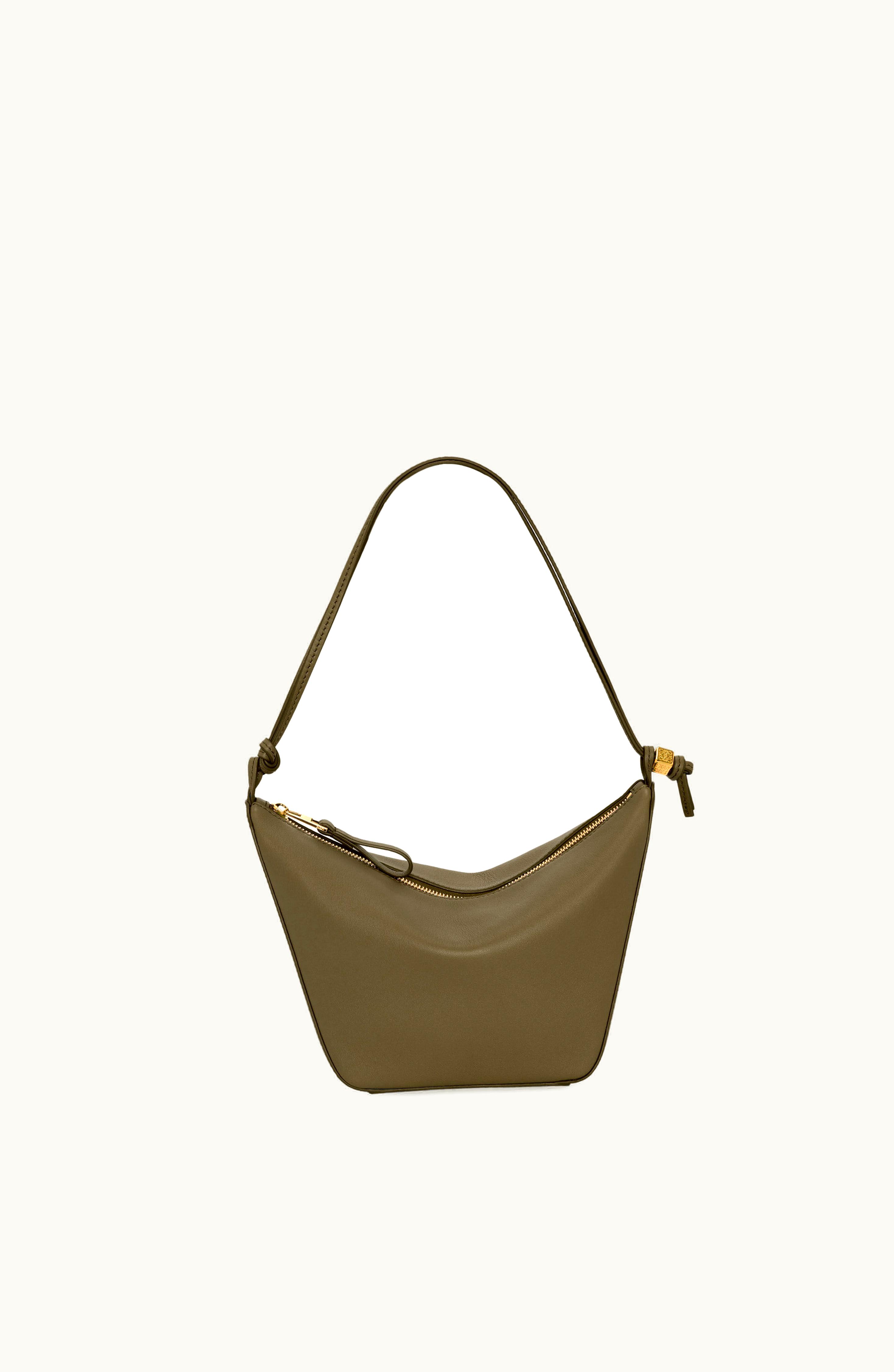 Loewe Loewe Mini Hammock Hobo Bag In Classic Calfskin Dark Khaki Green