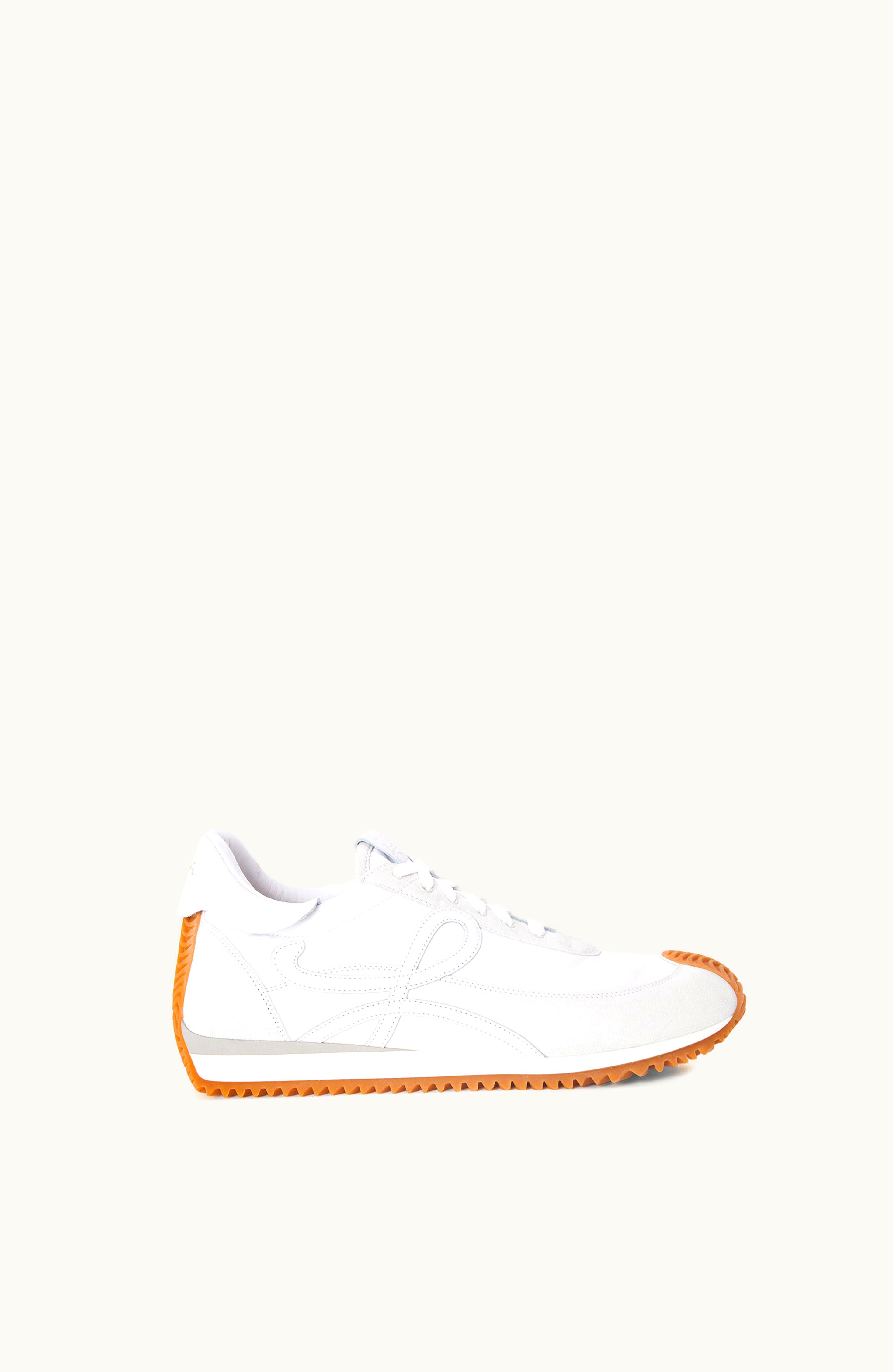Loewe Loewe Flow Runner Calfskin and Nylon Lace-Up Running Shoe Honey White
