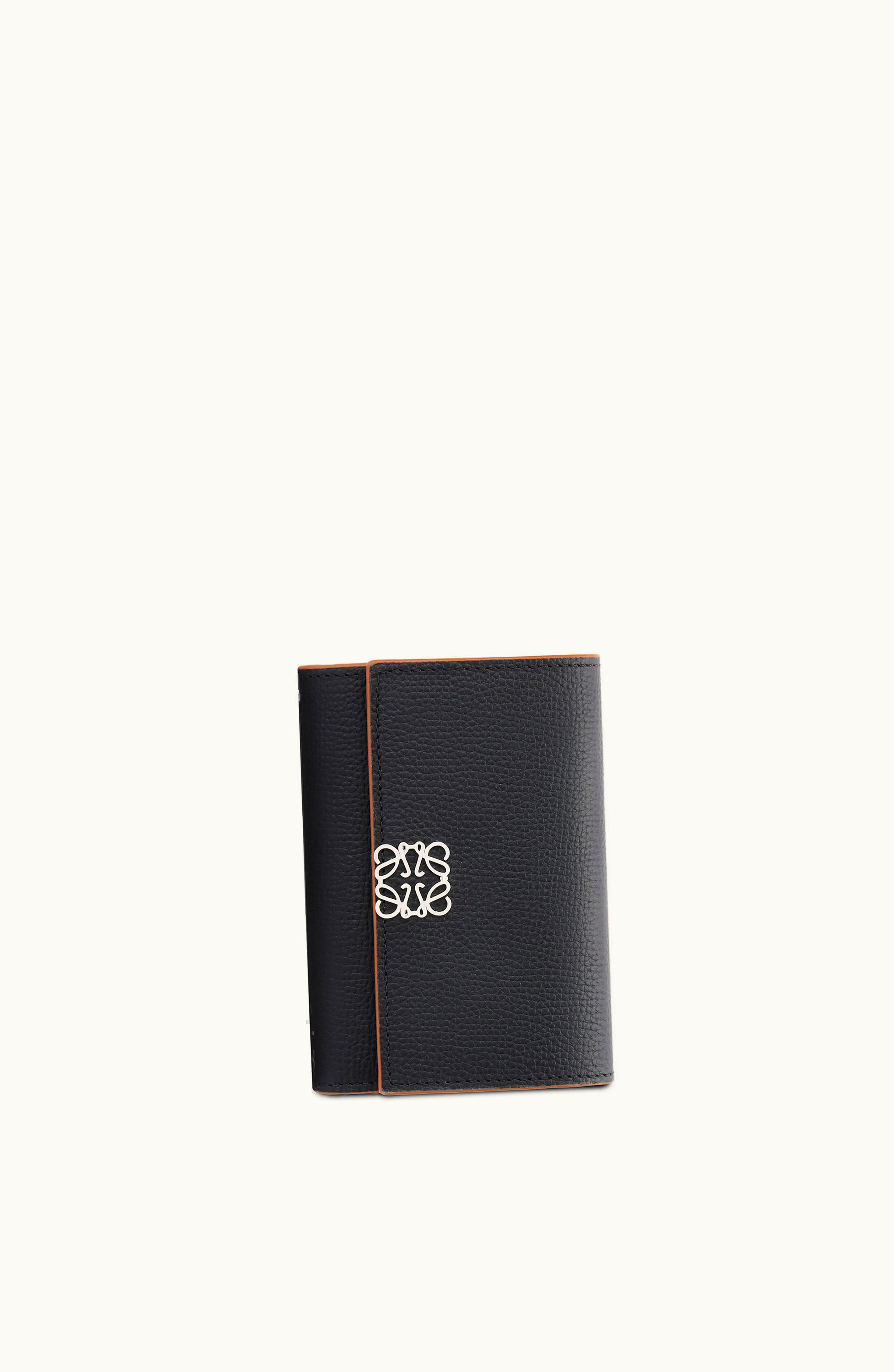 Loewe Loewe Anagram Small Vertical Wallet In Pebble Grain Calfskin Black C821S33X01-1100